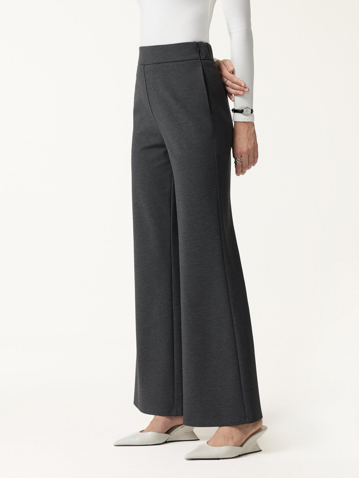 Ponte High-Rise Wide-Leg Pants with Pockets — original photo 5
