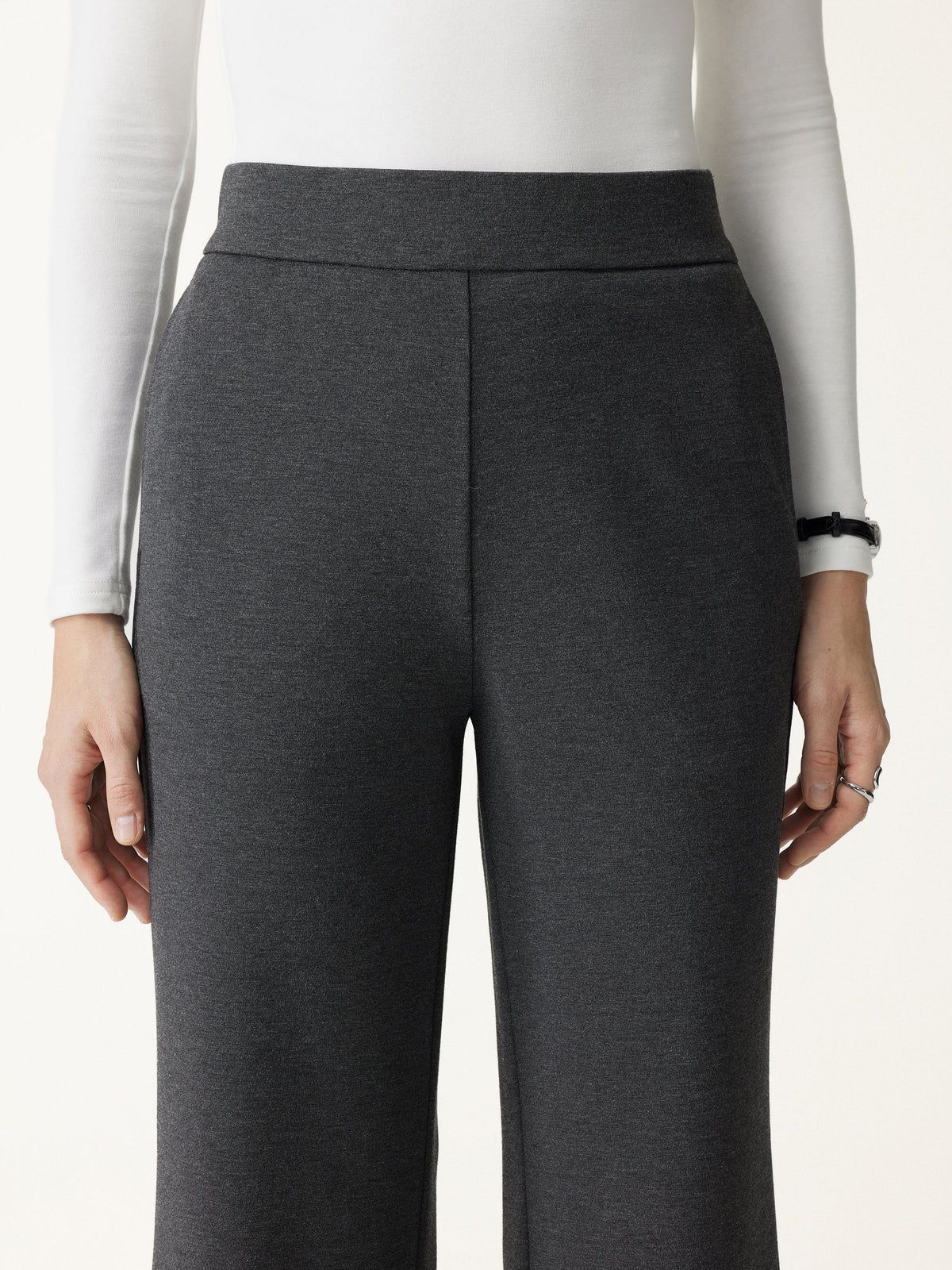 Ponte High-Rise Wide-Leg Pants with Pockets — original photo 7