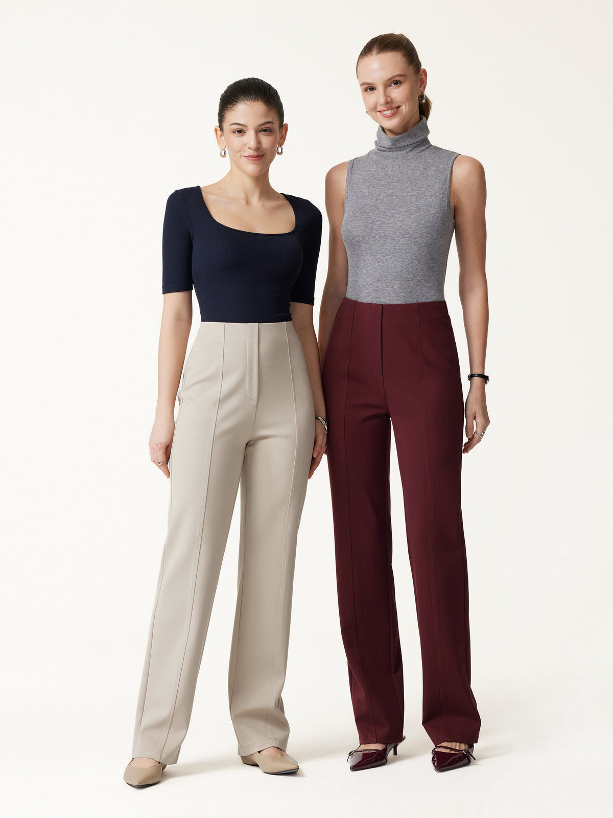 Ponte High-Rise Straight-Leg Pants with Pockets — original photo 2