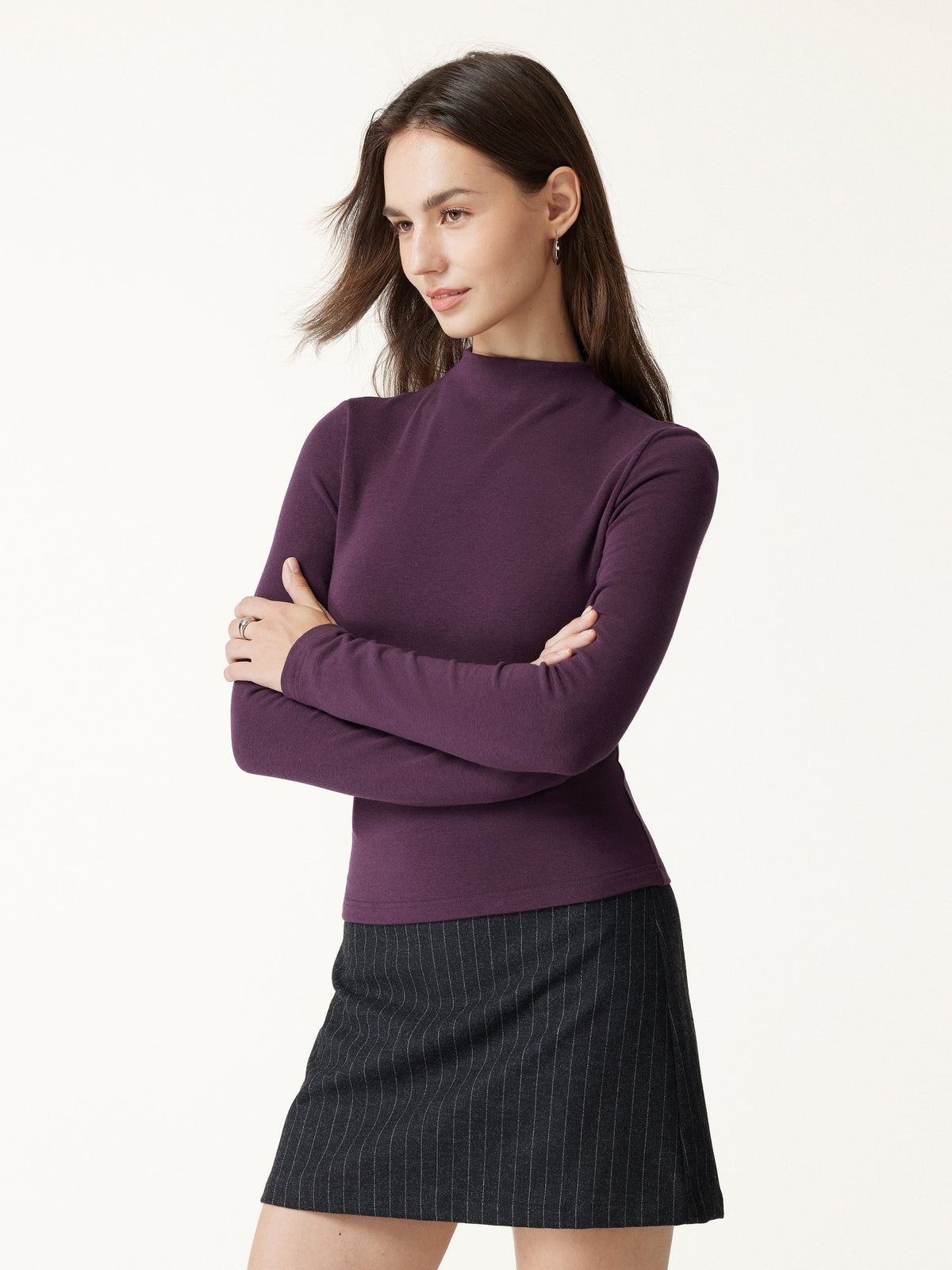 ProWarm Mock Neck Long Sleeve Built-In Bra Top — original photo 4