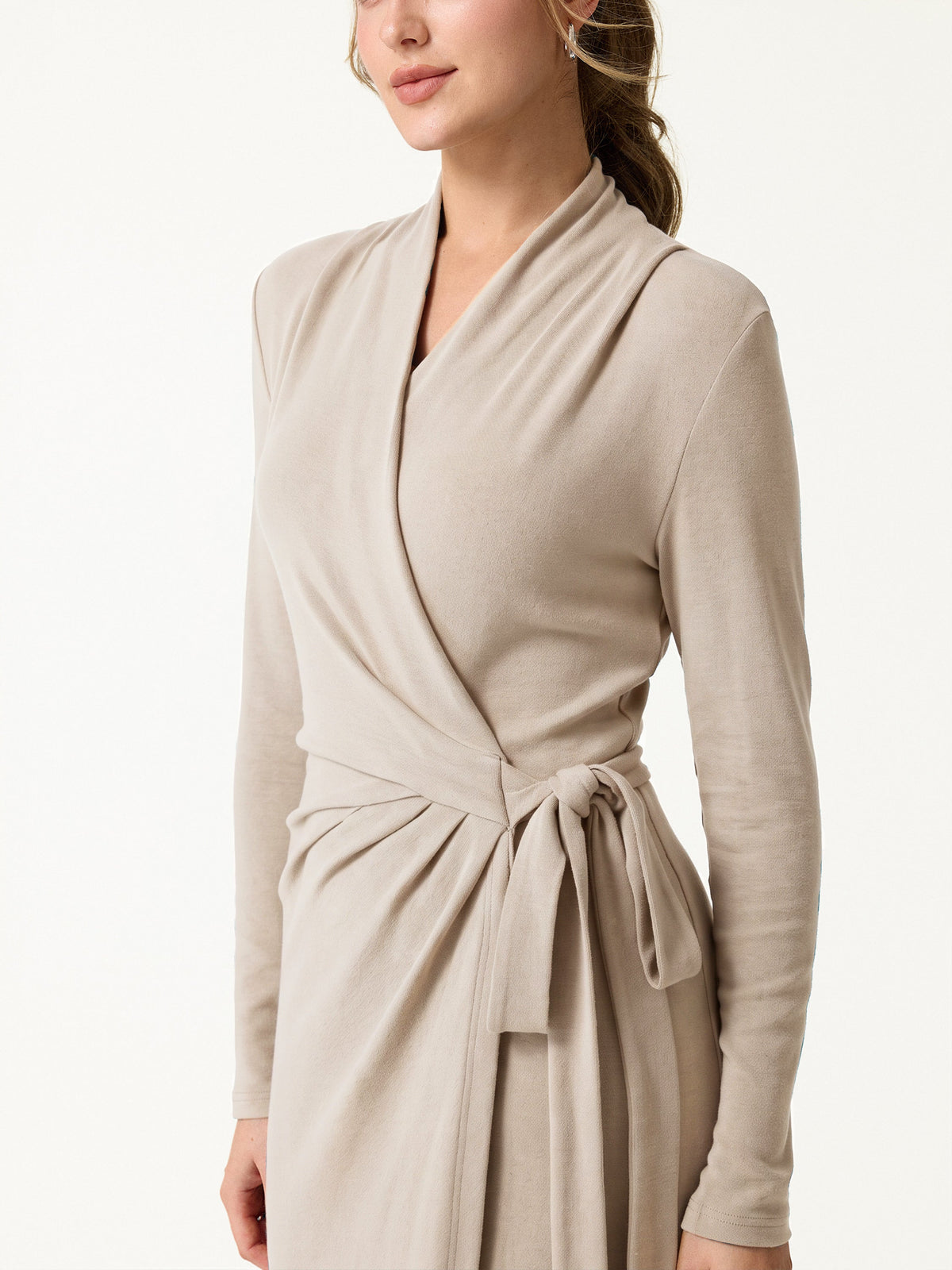 LiteWarm Classic Long Sleeve Midi Wrap Dress — original photo 6