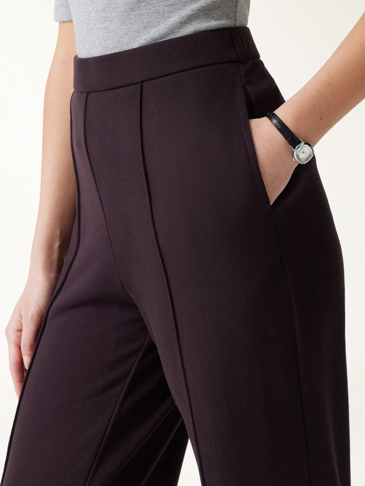 GingerWarm Mid-Rise Straight-Leg Pintuck Pants with Pockets — original photo 6