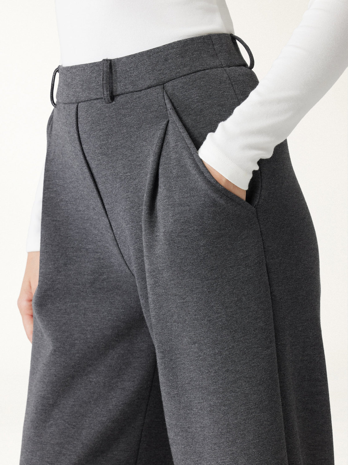 Cozy Knit Mid Rise Barrel Leg Pull-on Pants — original photo 13