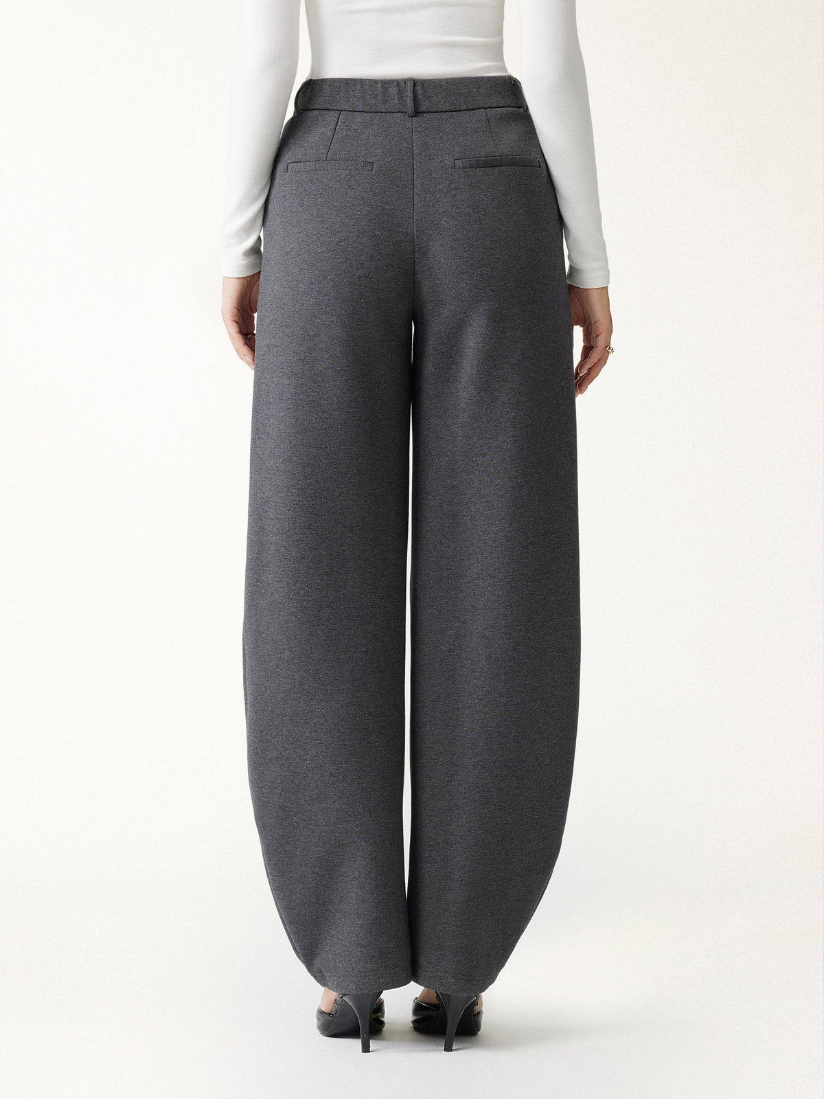Cozy Knit Mid Rise Barrel Leg Pull-on Pants — original photo 12