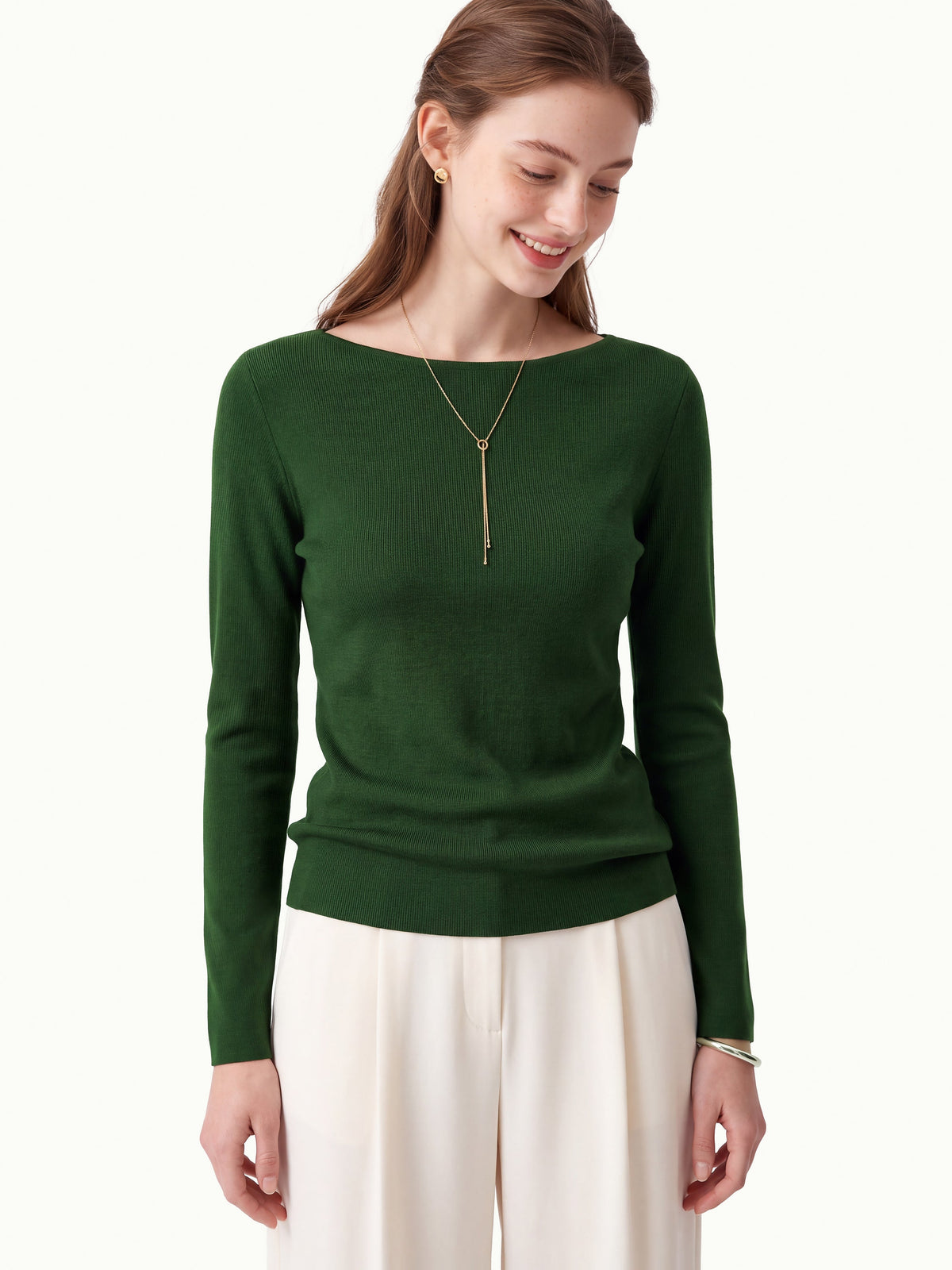 100% Merino Wool Boat Neck Sweater — original photo 8