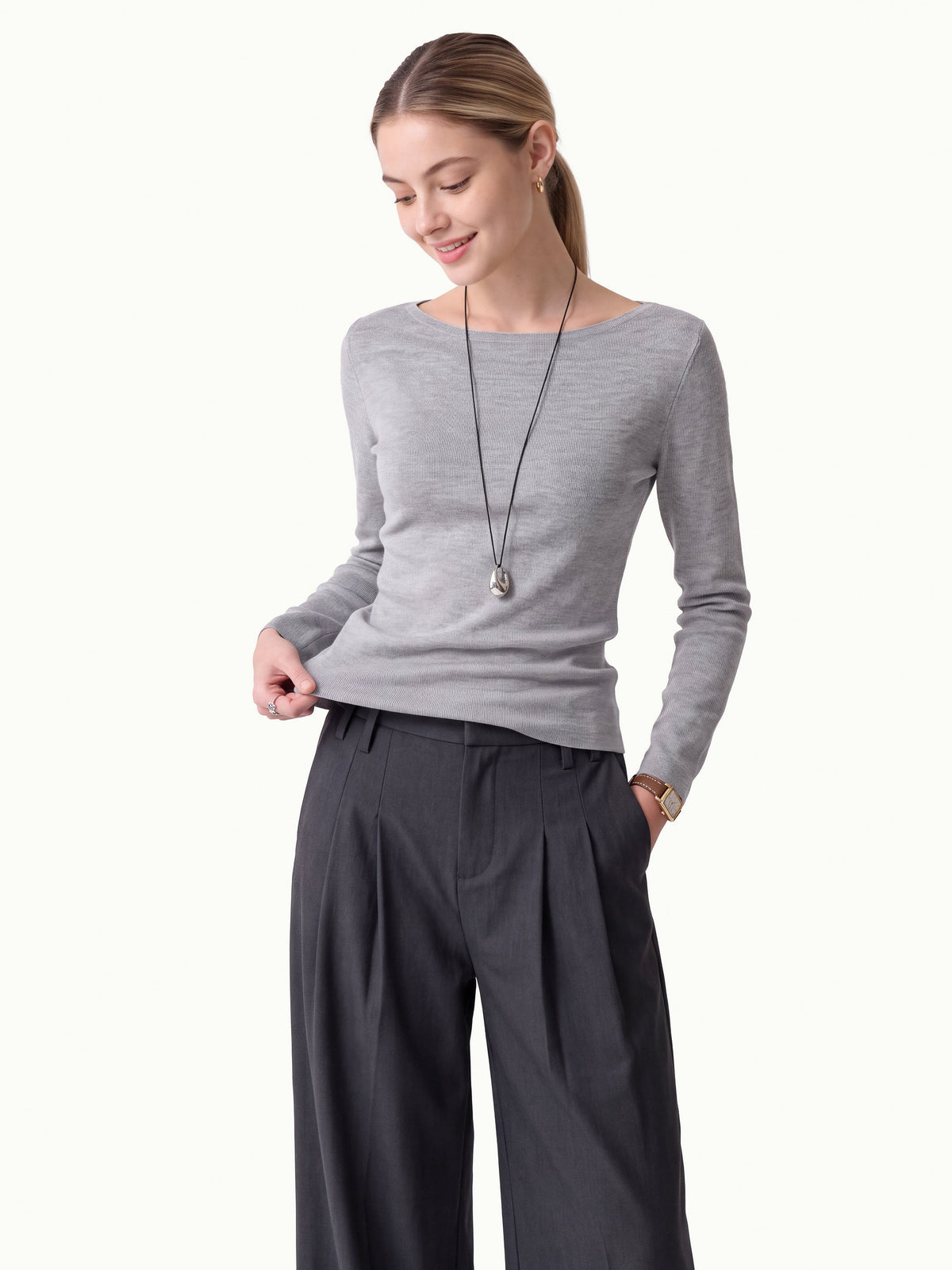 100% Merino Wool Boat Neck Sweater — original photo 7