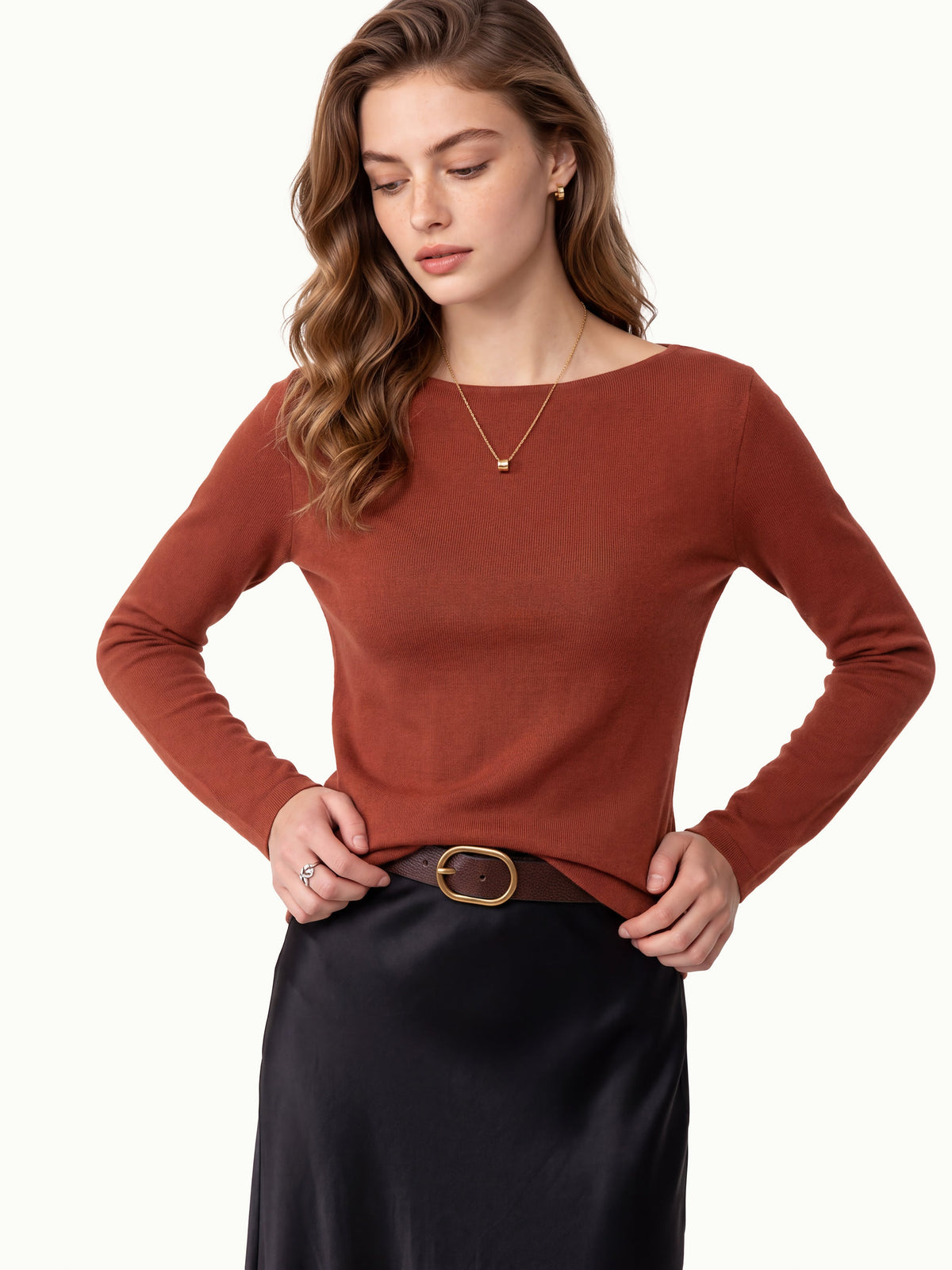 100% Merino Wool Boat Neck Sweater — original photo 9