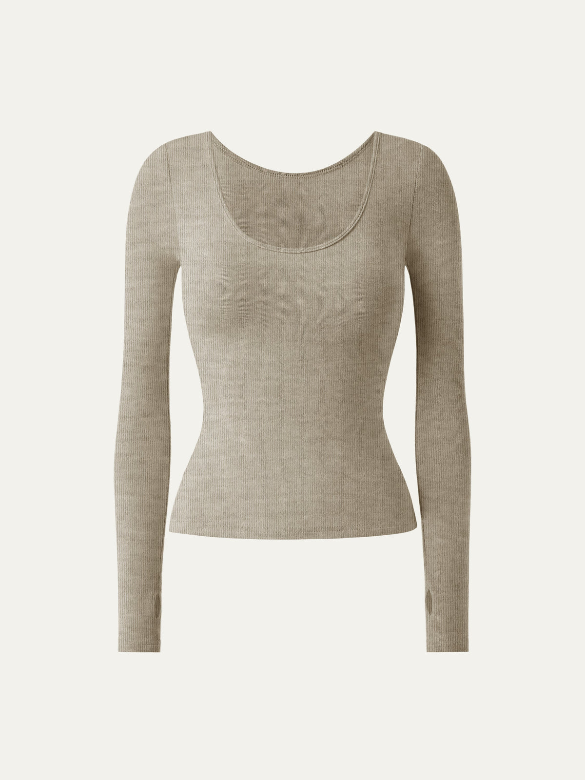 Lyocell-Wool Round Neck Long Sleeve Reversible Top — original photo 15