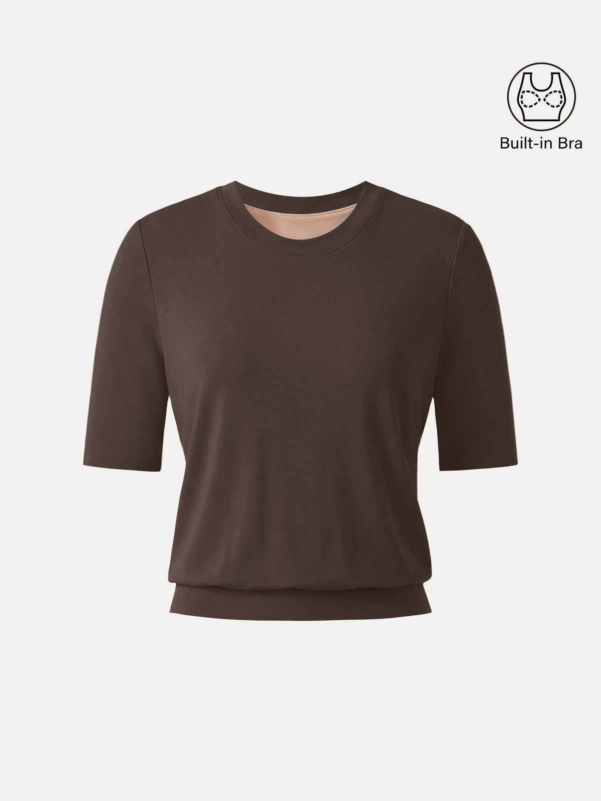 Lyocell Wool Crewneck Built-In Bra Top with Banded Hem — original photo 13