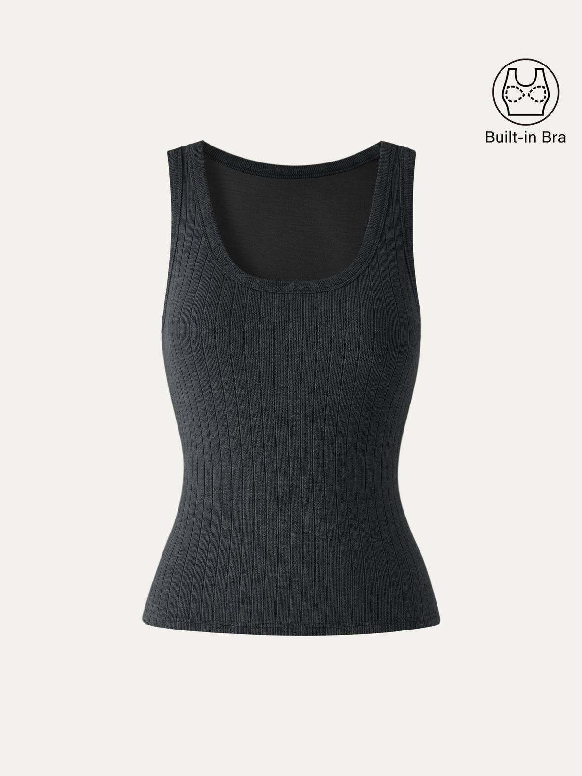 MaxWarm Wide Ribbed U-Neck Sleeveless Built-In Bra Top — original photo 13