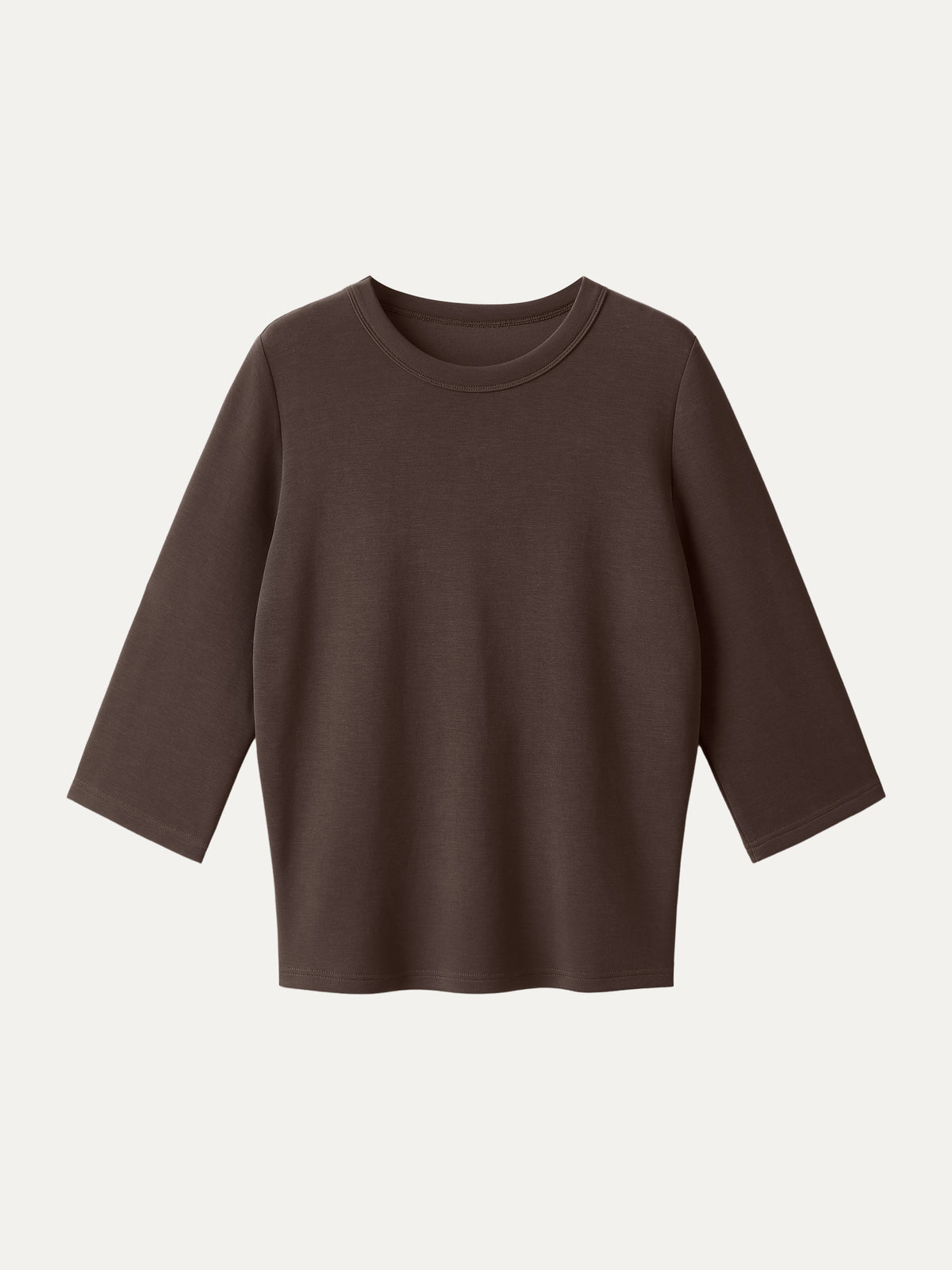 Sandwashed Spacer Crewneck 3/4 Sleeve Top — original photo 14