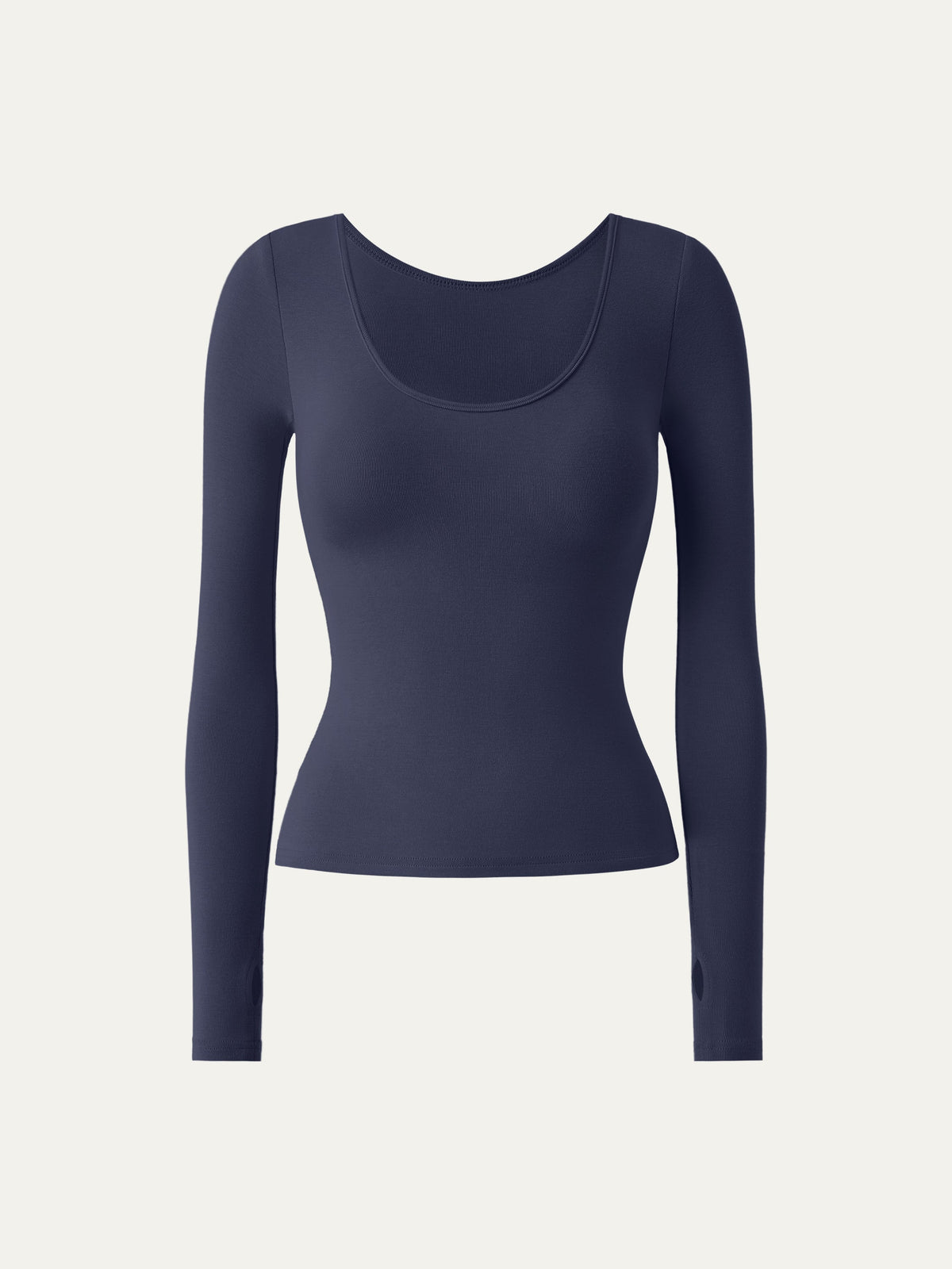Lyocell-Wool Round Neck Long Sleeve Reversible Top — original photo 18