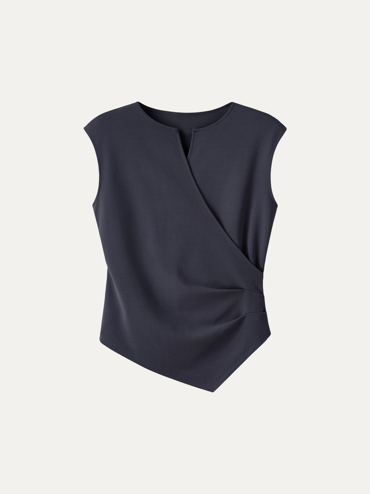 Surplice Wide Shoulder Tucked Angled Tank Top — original photo 9