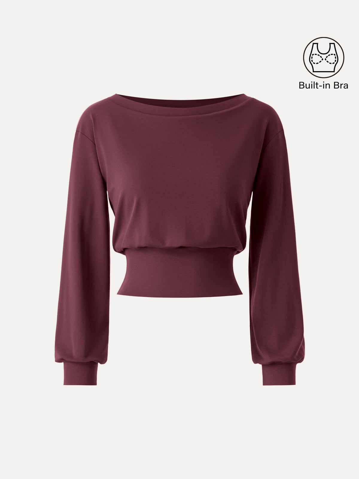 Non-Itchy Wool Blend Boatneck Built-In Bra Top — original photo 9