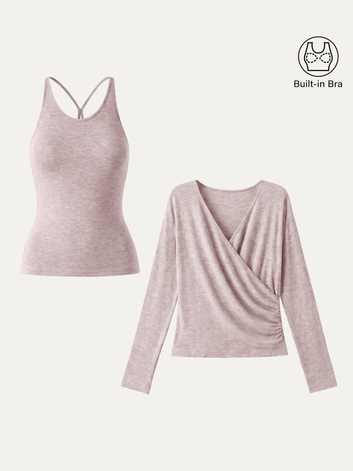 LiteWarm Two-Piece Set Cami with Surplice Built-In Bra Top — original photo 20
