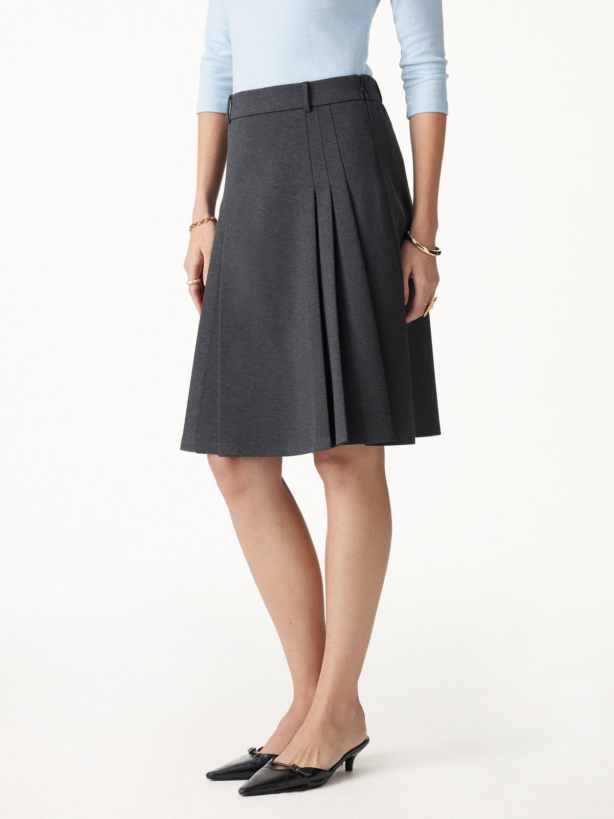 Ponte High-Rise Tucked Knee-Length Skirt — original photo 3