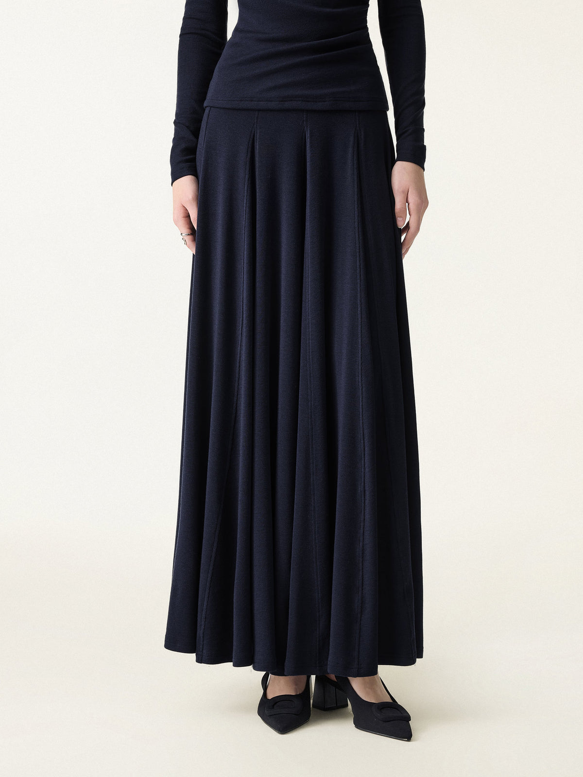 LiteWarm Godet Hem Pull-on Maxi Skirt — original photo 4