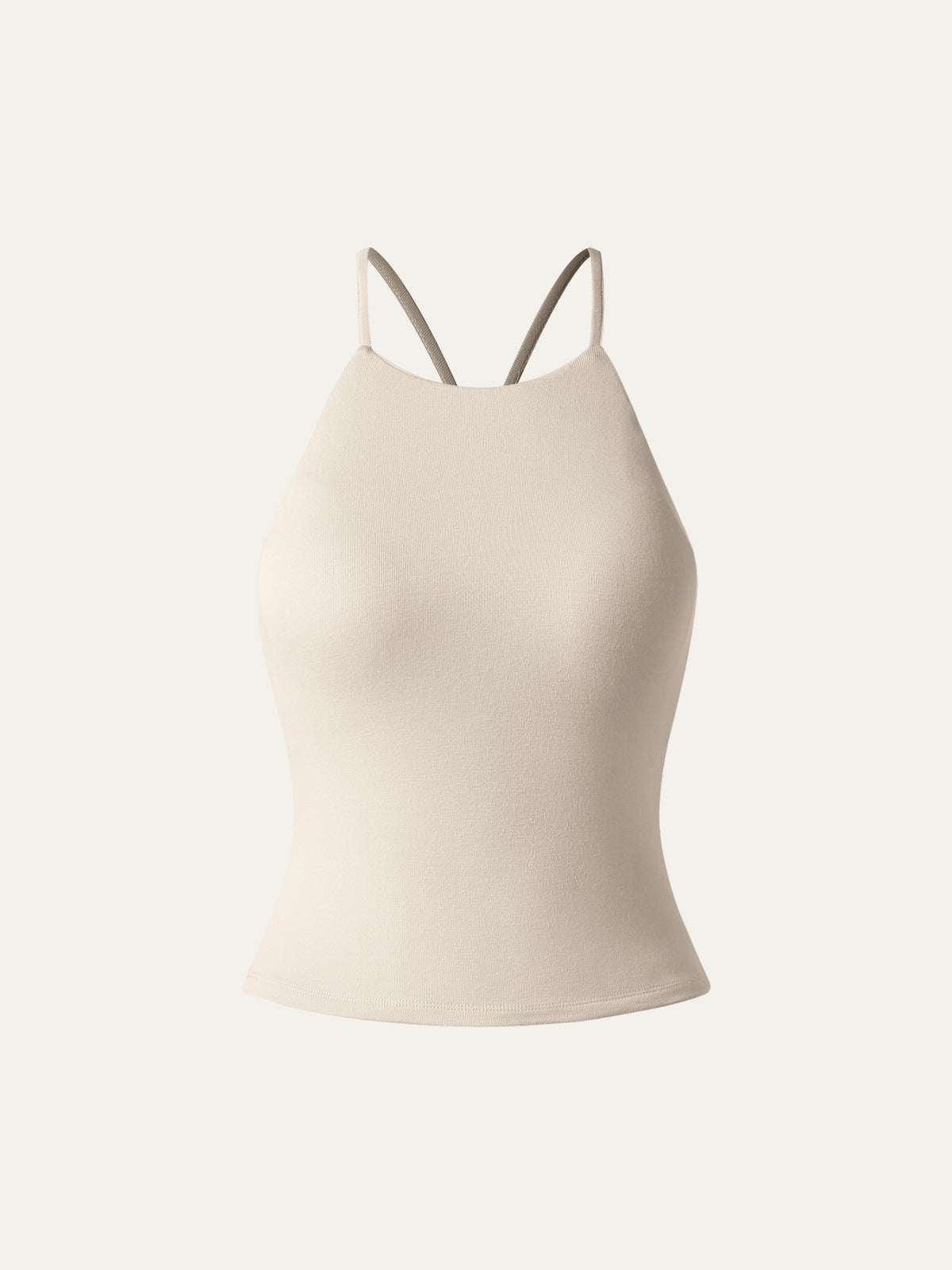 Tie Back Bandless Crop Built-In Bra Tank Top — original photo 7