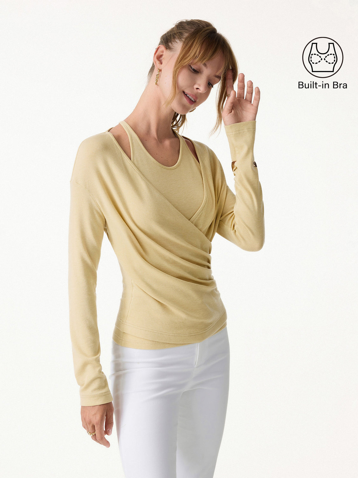 LiteWarm Two-Piece Set Cami with Surplice Built-In Bra Top — original photo 4