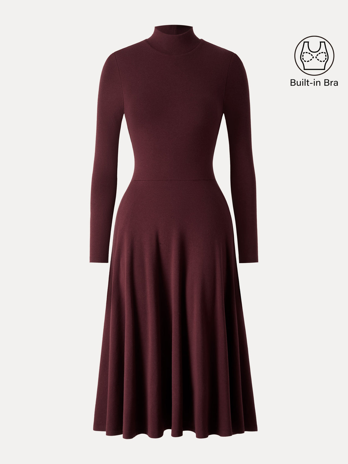 ProWarm Mockneck Midi Built-In Bra Dress with Pockets — original photo 8