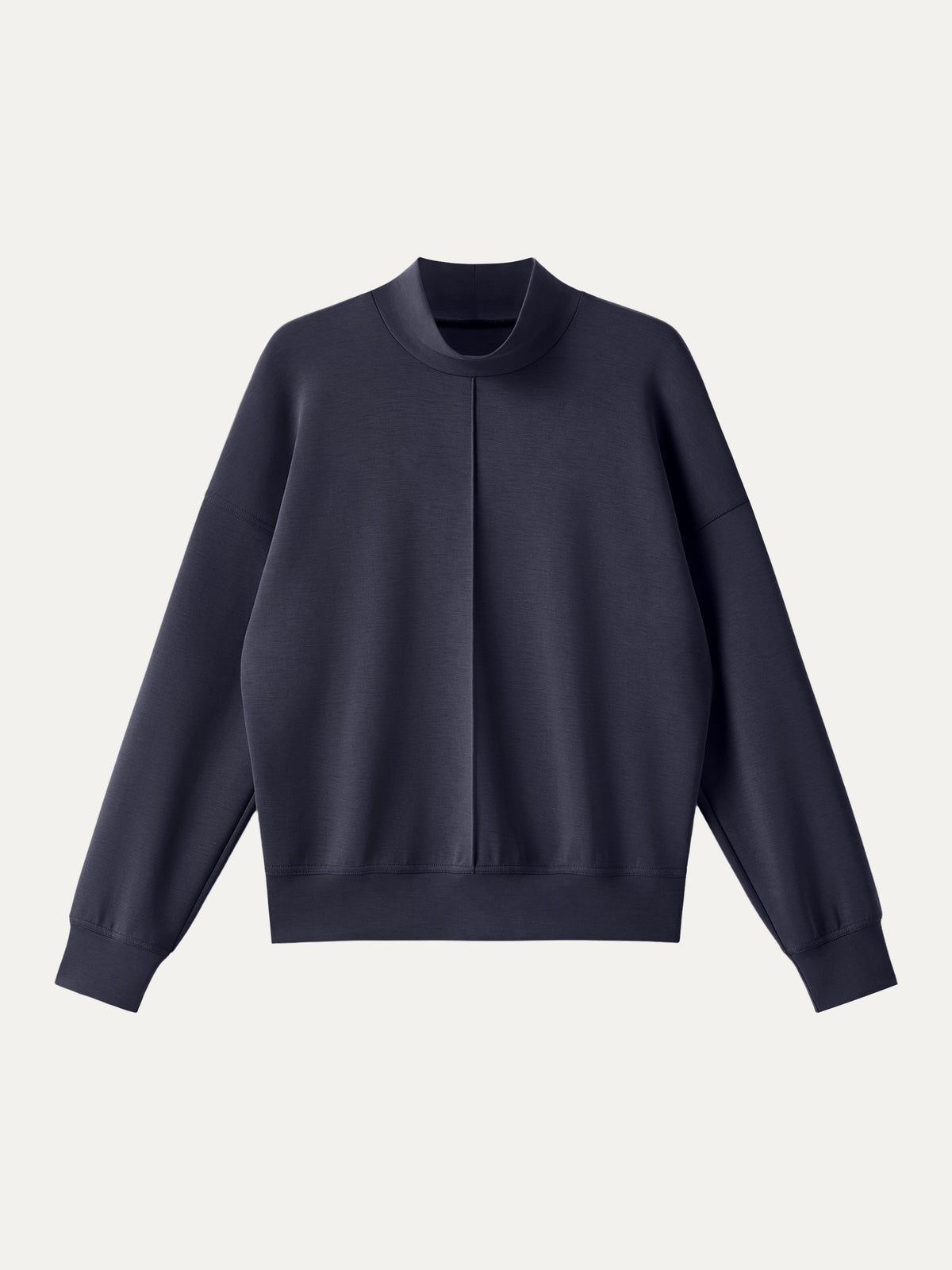 Modal Spacer Mockneck Long Sleeve Pullover Shirt — original photo 17