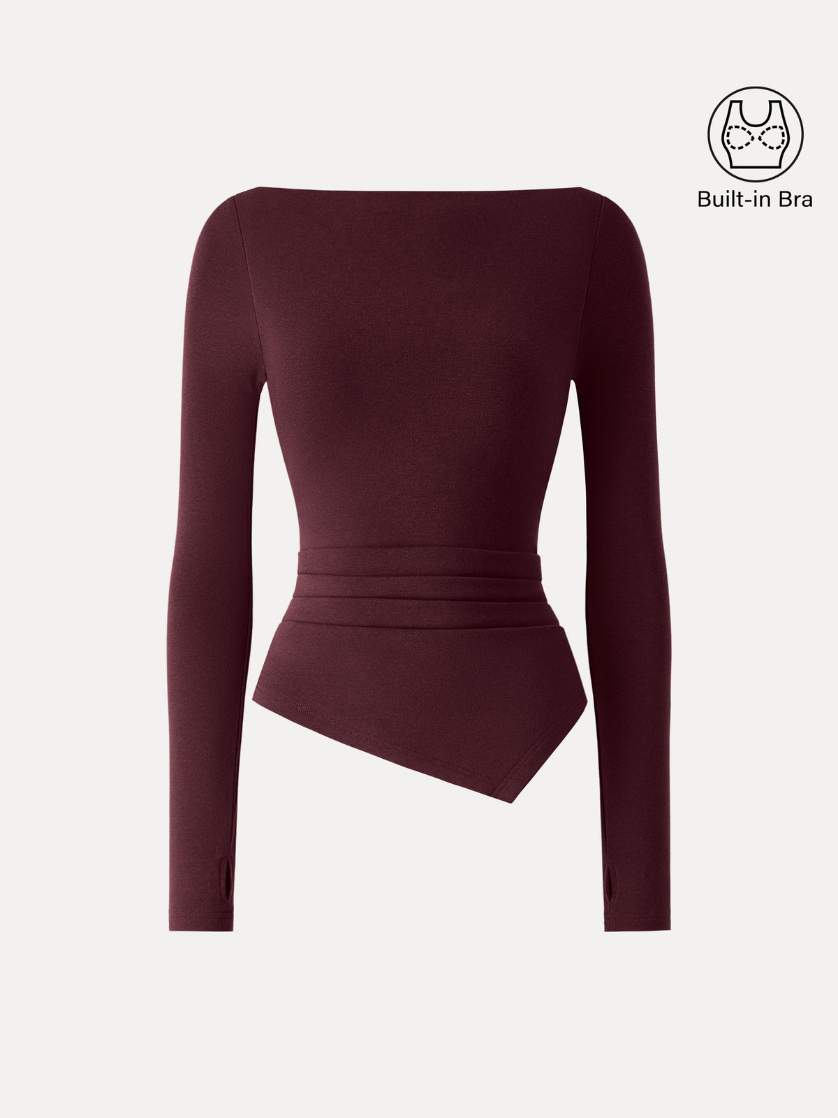 ProWarm Boatneck Side Tucks Asymmetrical Built-In Bra Top — original photo 20