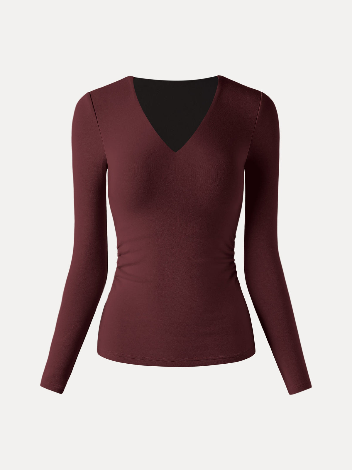 ProWarm V-Neck Long Sleeve Side-Tuck Built-In Bra Top — original photo 11