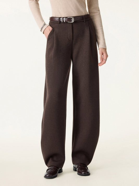 Cozy Knit Mid Rise Barrel Leg Pull-on Pants — original photo 1