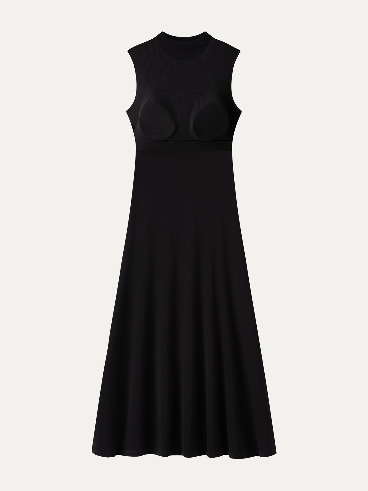 LiteWarm Mock Neck Sleeveless A-Line Midi Built-In Bra Dress — original photo 5