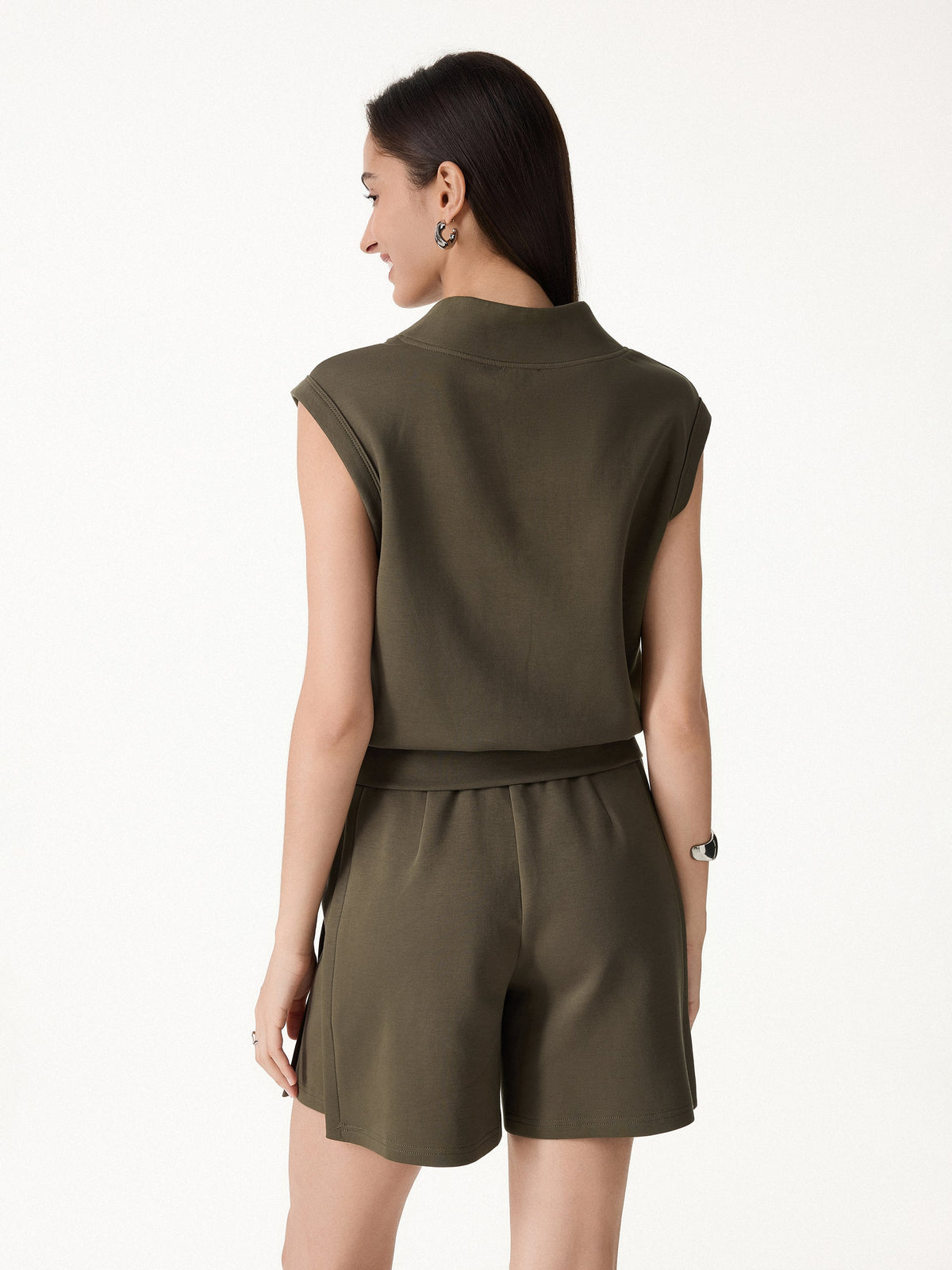 Air Cotton Quarter-Zip Banded Hem Travel Top — original photo 5