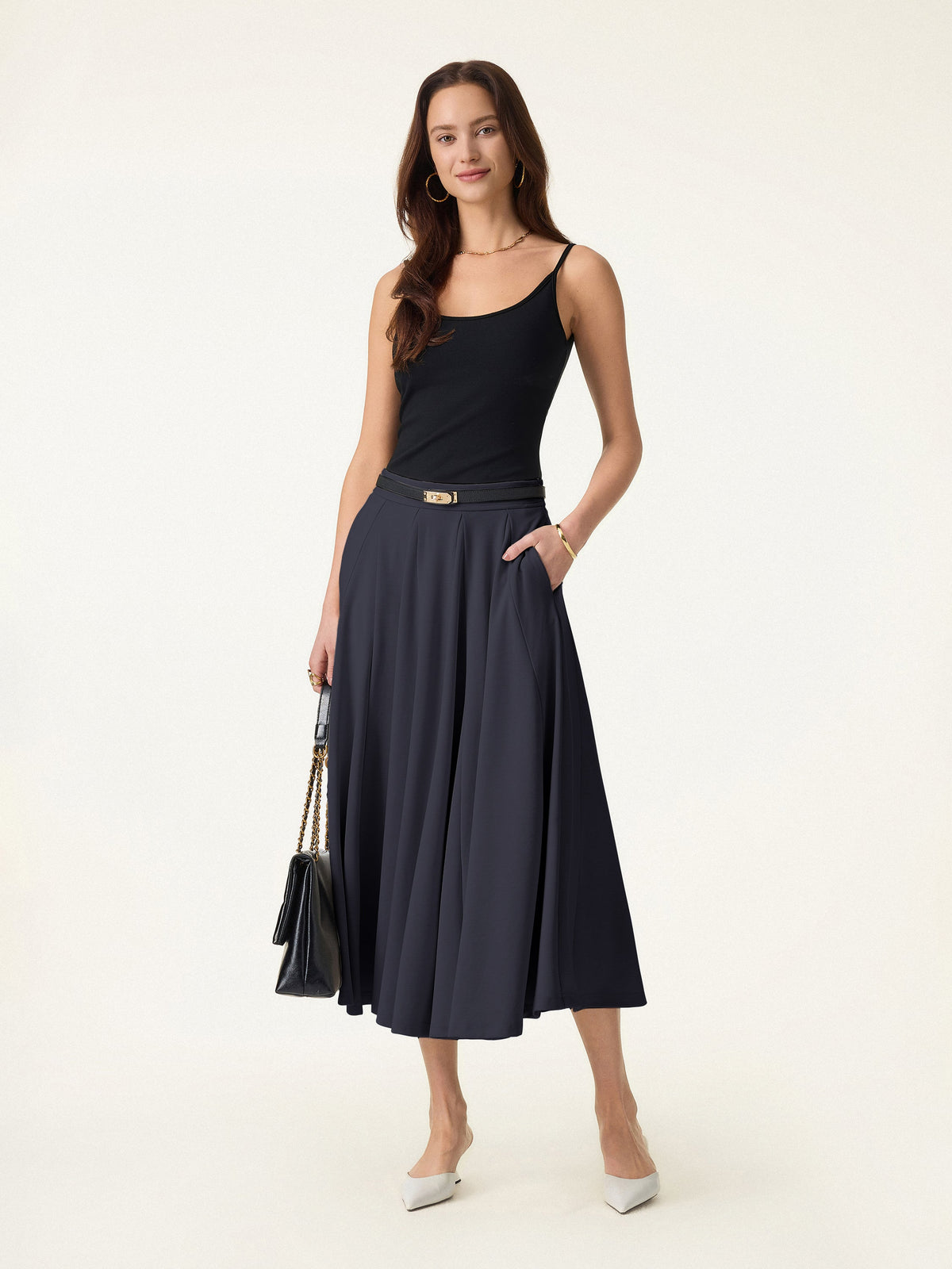 Lyocell Blend Volume Skirt with Pockets — original photo 9
