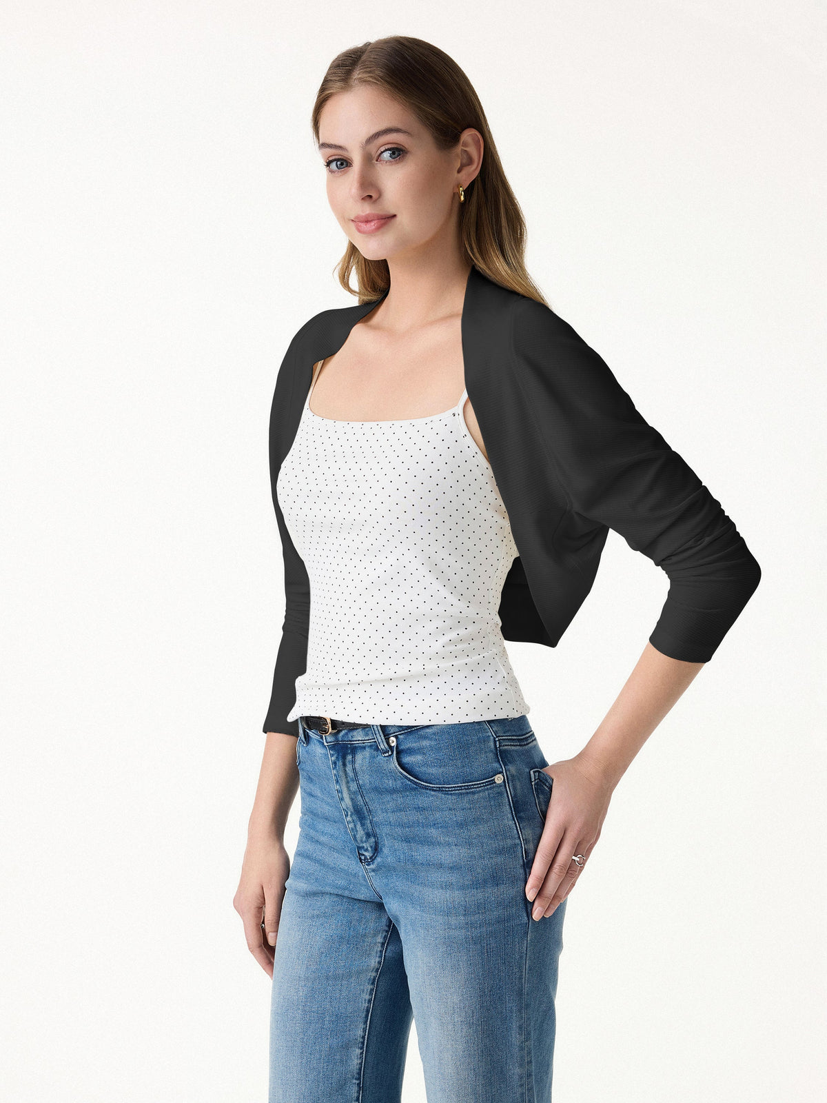 Bamboo Blend Breathable Summer Cropped Shrug Cardigan — original photo 7