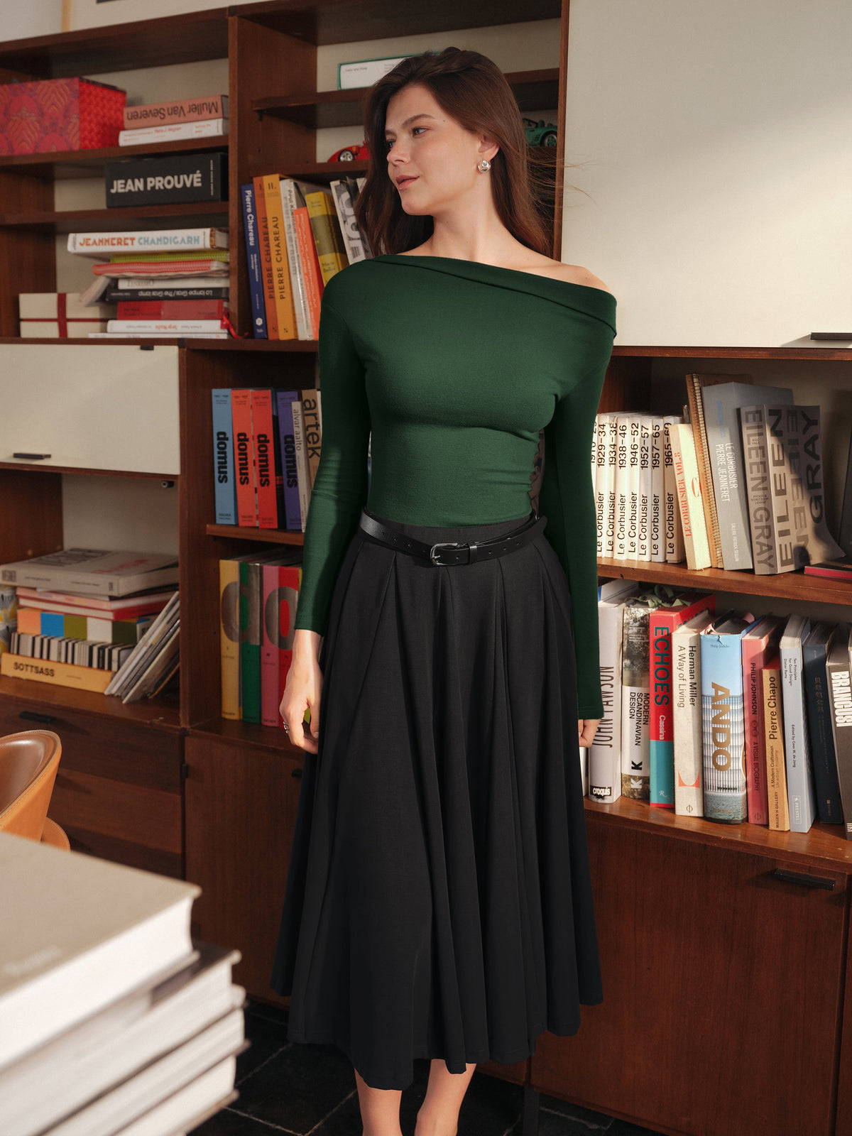 Lyocell Blend Volume Skirt with Pockets — original photo 2