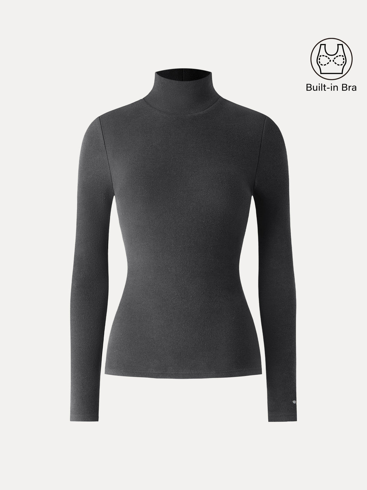 LiteWarm Turtleneck Long Sleeve Built-In Bra Top — original photo 12