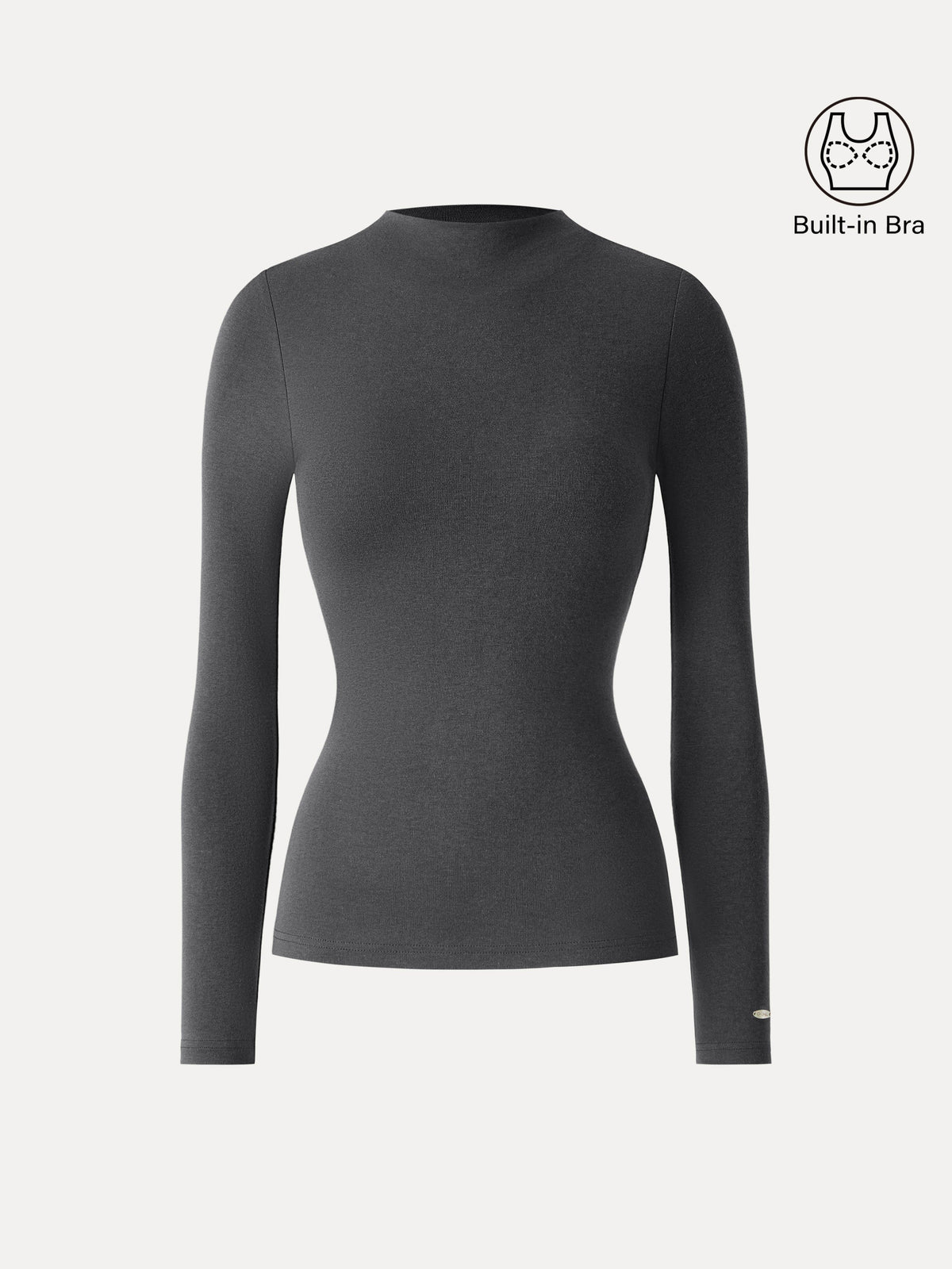 LiteWarm Mockneck Long Sleeve Built-In Bra Top — original photo 13