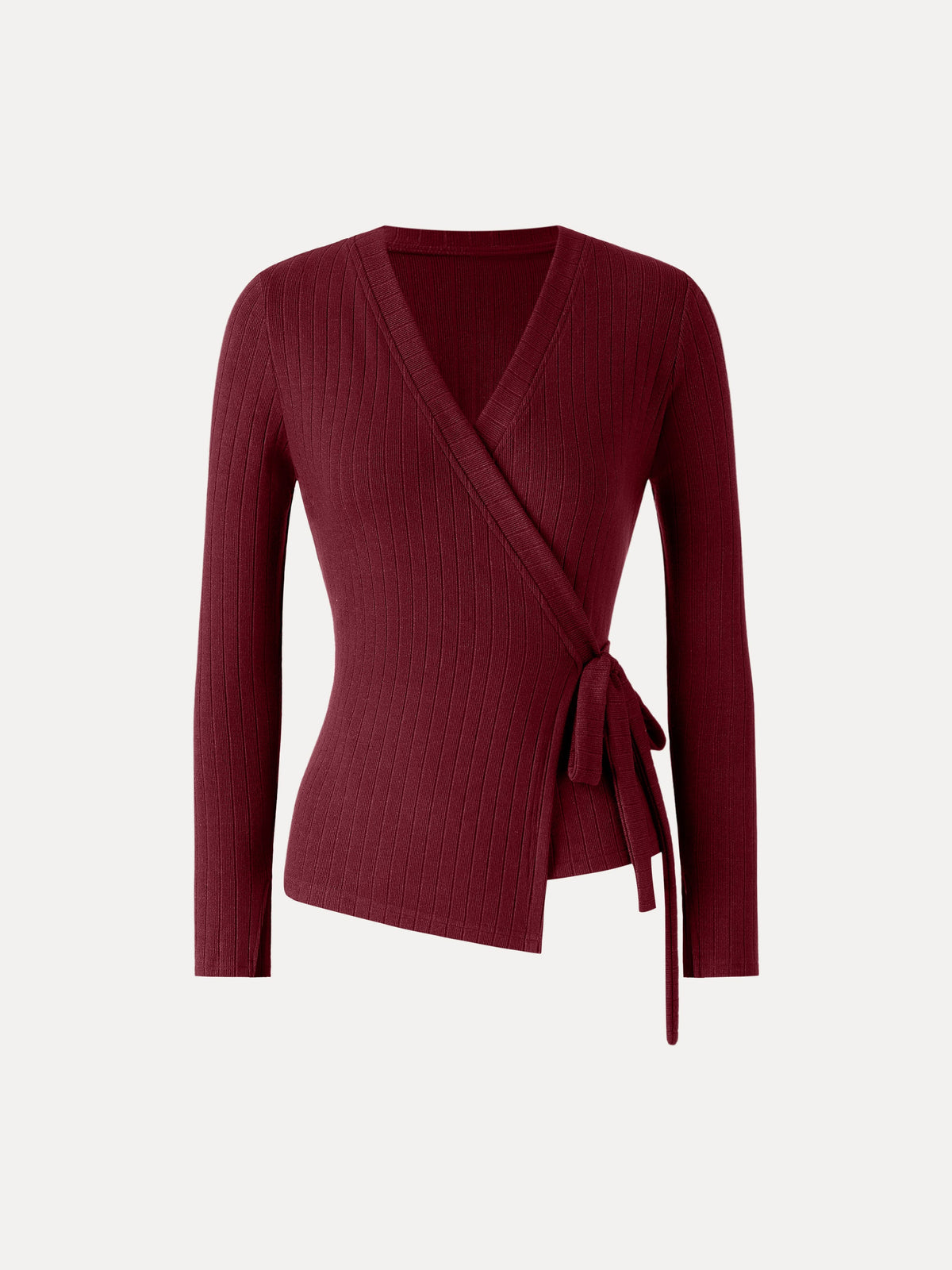 MaxWarm Wide Ribbed Crossover Long Sleeve Tie-Waist Top — original photo 8