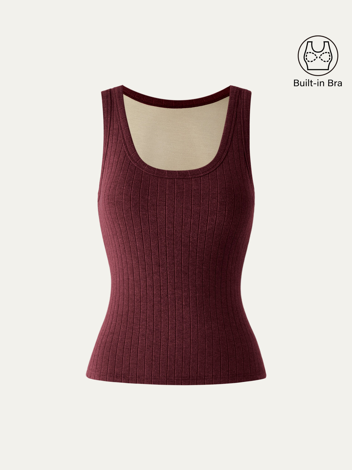 MaxWarm Wide Ribbed U-Neck Sleeveless Built-In Bra Top — original photo 12