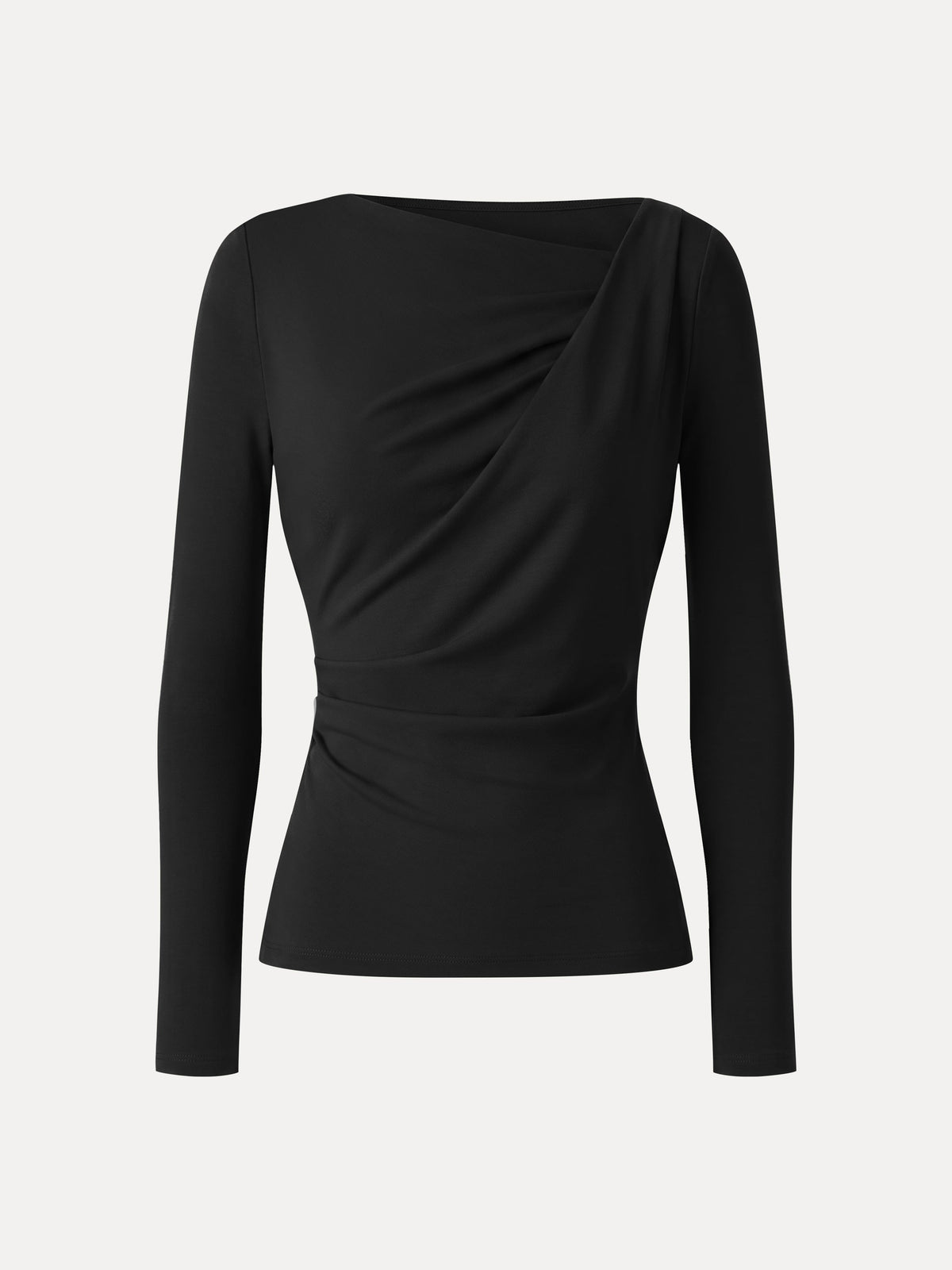 LiteWarm Asymmetrical Neck Long Sleeve Tucked-Waist Top — original photo 15