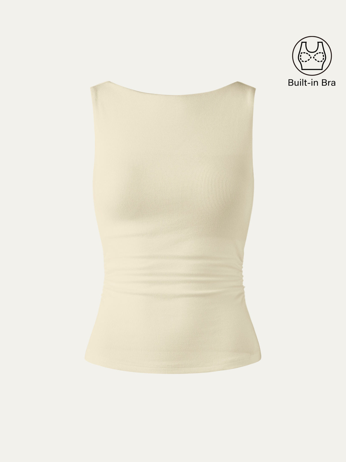 Elastic Open Back Built-In Bra Tank — original photo 11