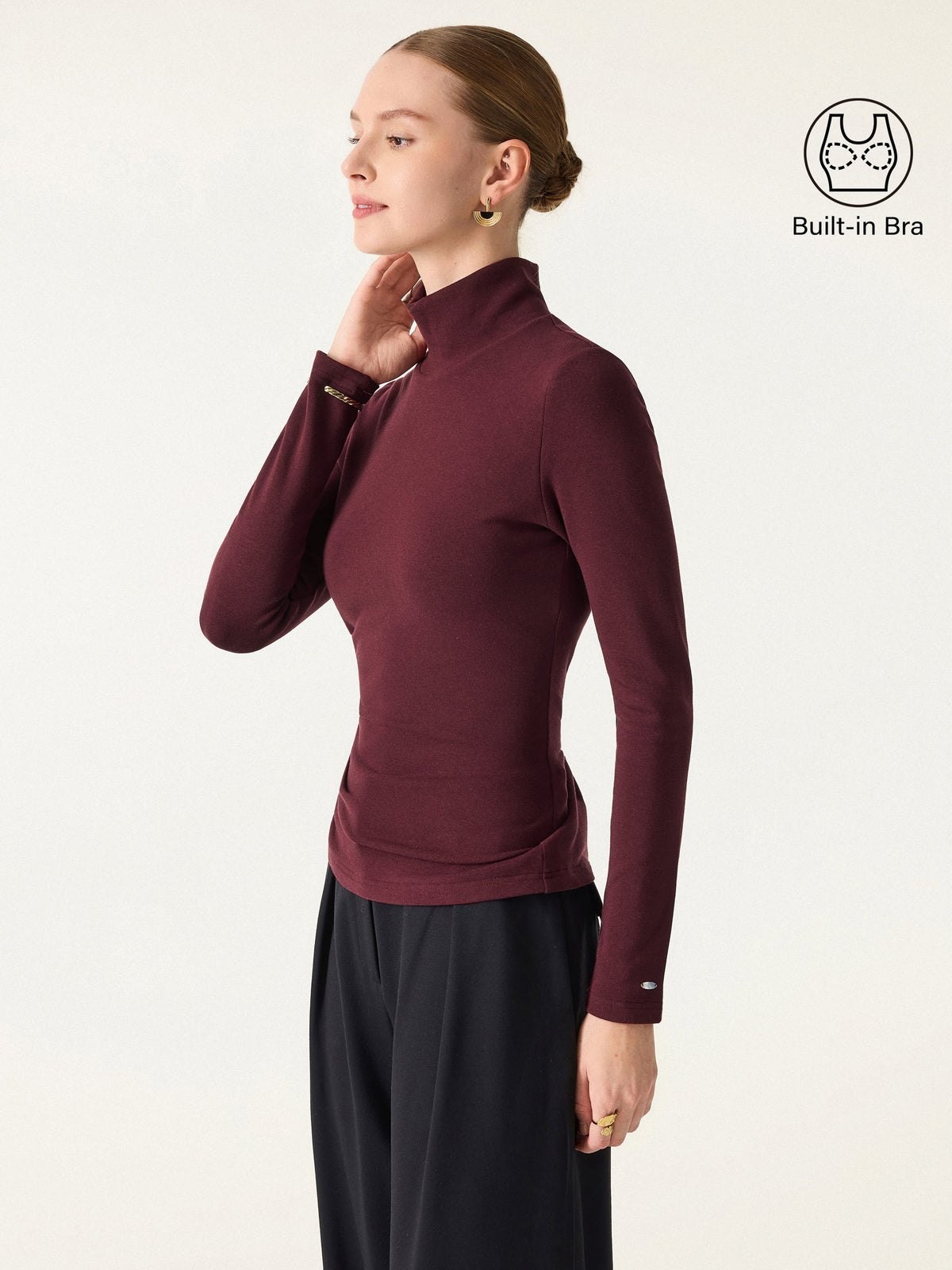ProWarm Turtleneck Long Sleeve Built-In Bra Top — original photo 1