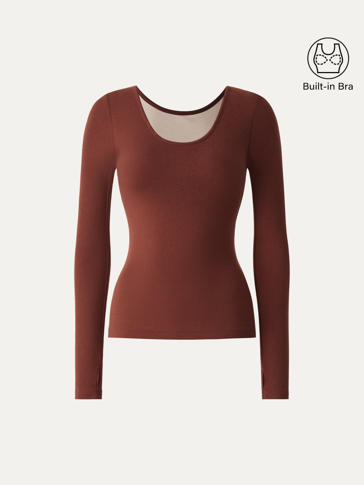 Lyocell Cashmere Scoop Neck Thumbhole Bra Top — original photo 7
