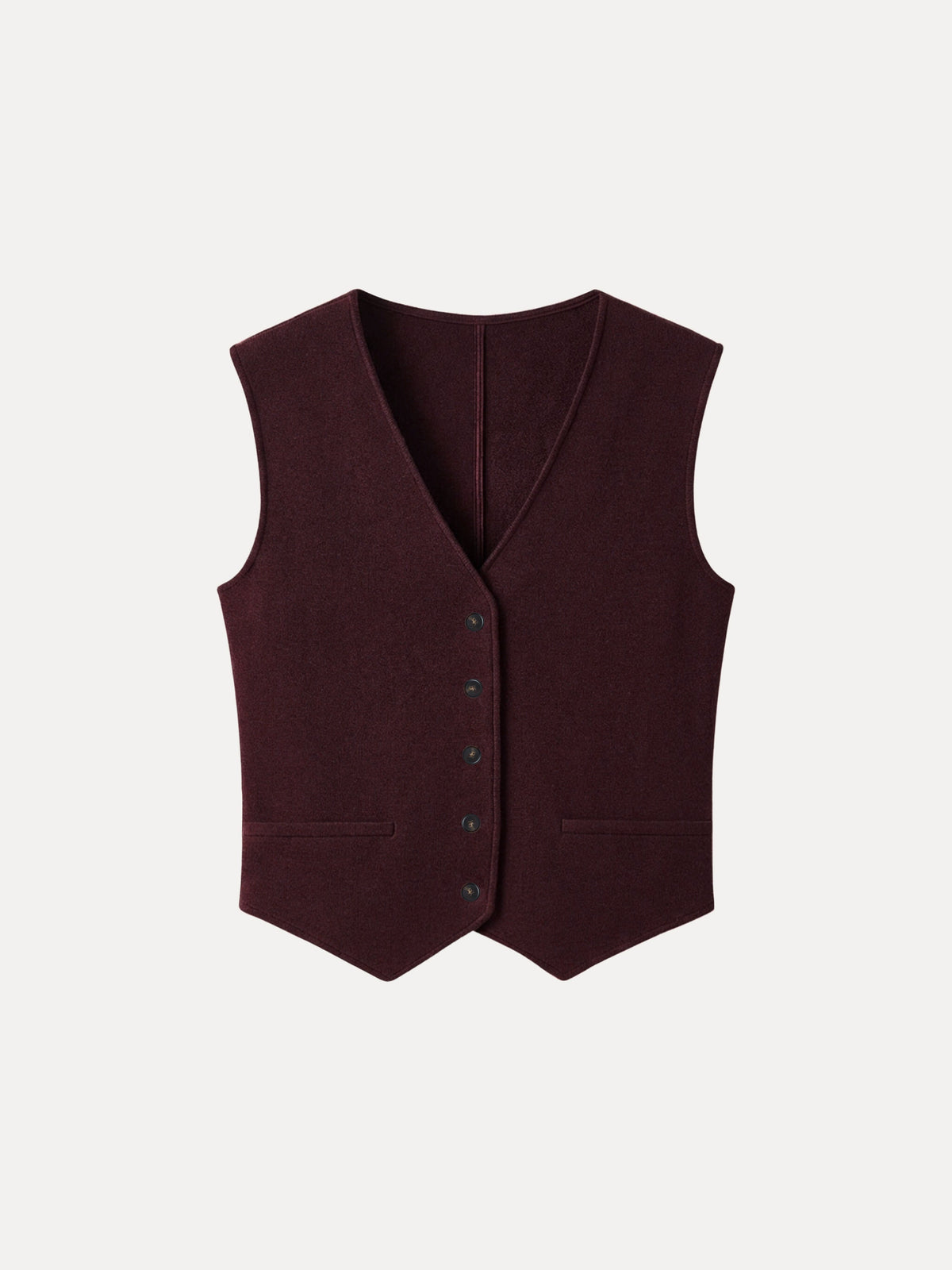 Petite-Friendly V-Neck Sleeveless Button-Down Cropped Vest — original photo 13