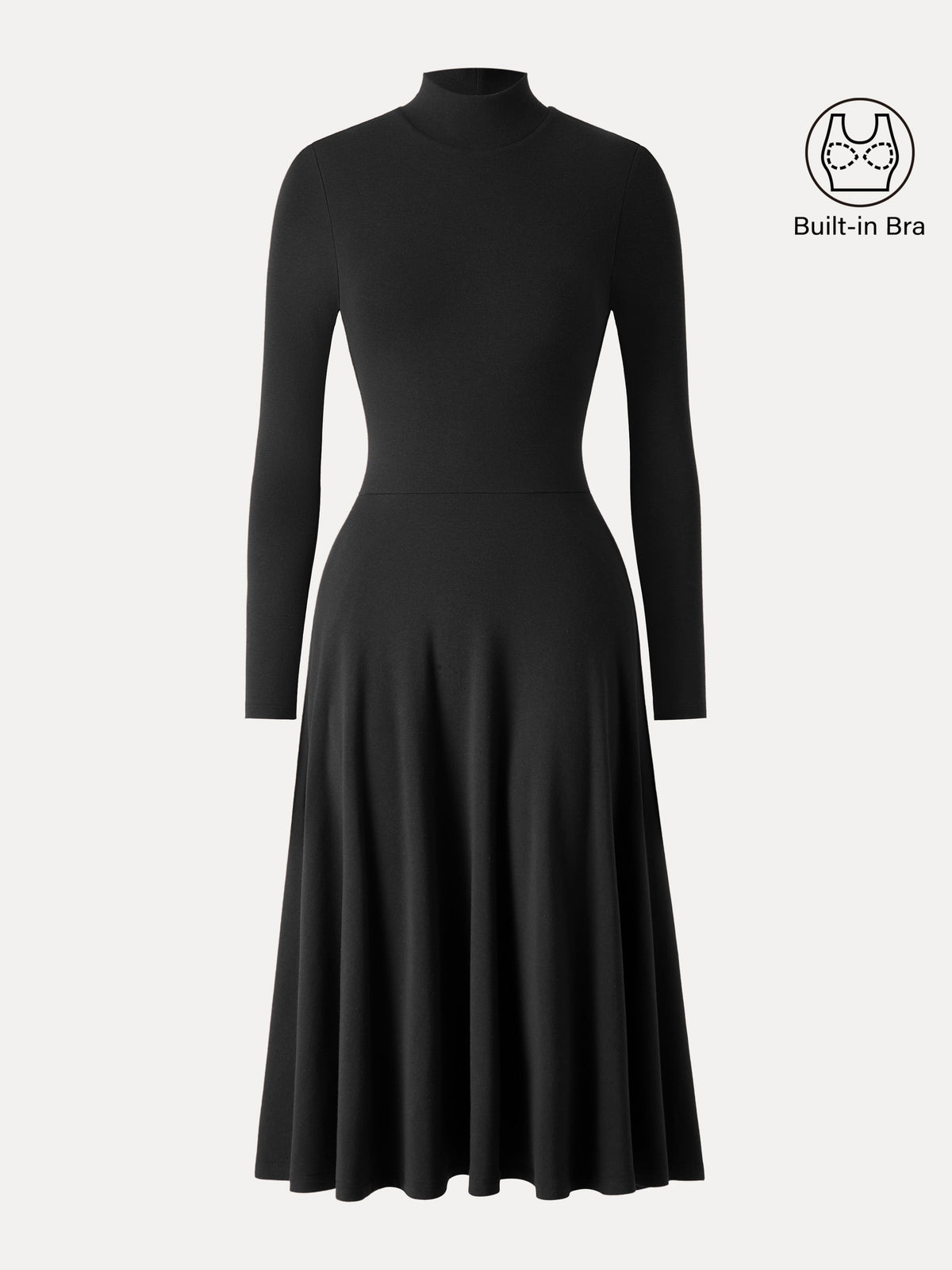 ProWarm Mockneck Midi Built-In Bra Dress with Pockets — original photo 15