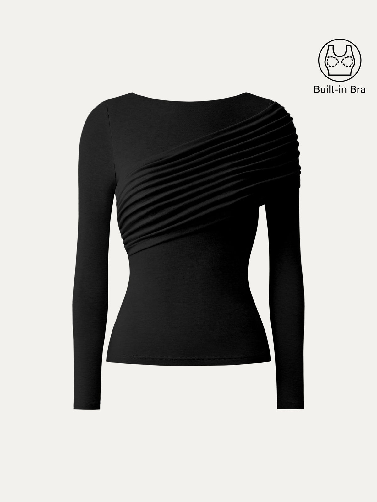 ProWarm Boatneck Ruched Overlap Built-In Bra Top — original photo 9