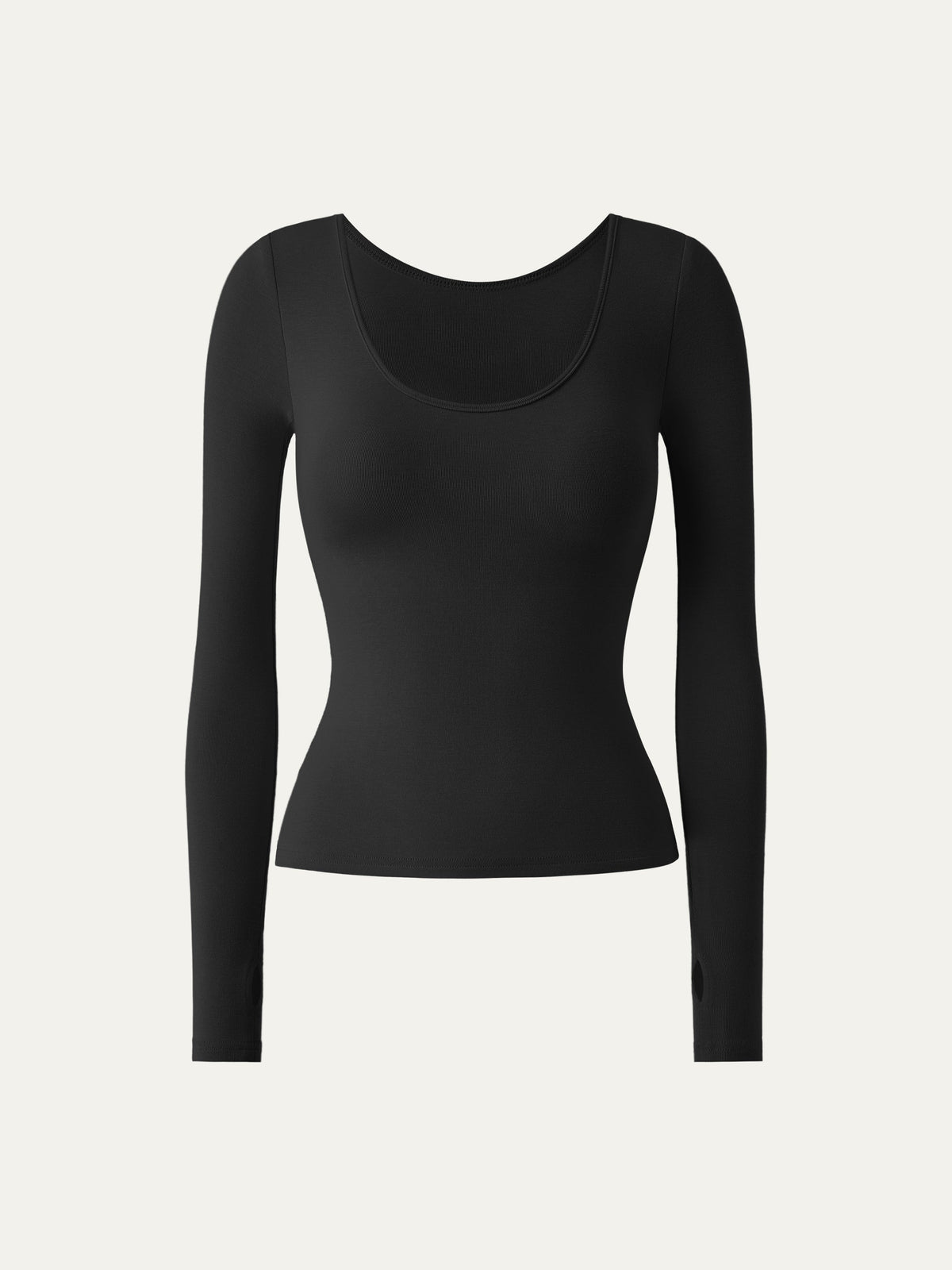 Lyocell-Wool Round Neck Long Sleeve Reversible Top — original photo 8