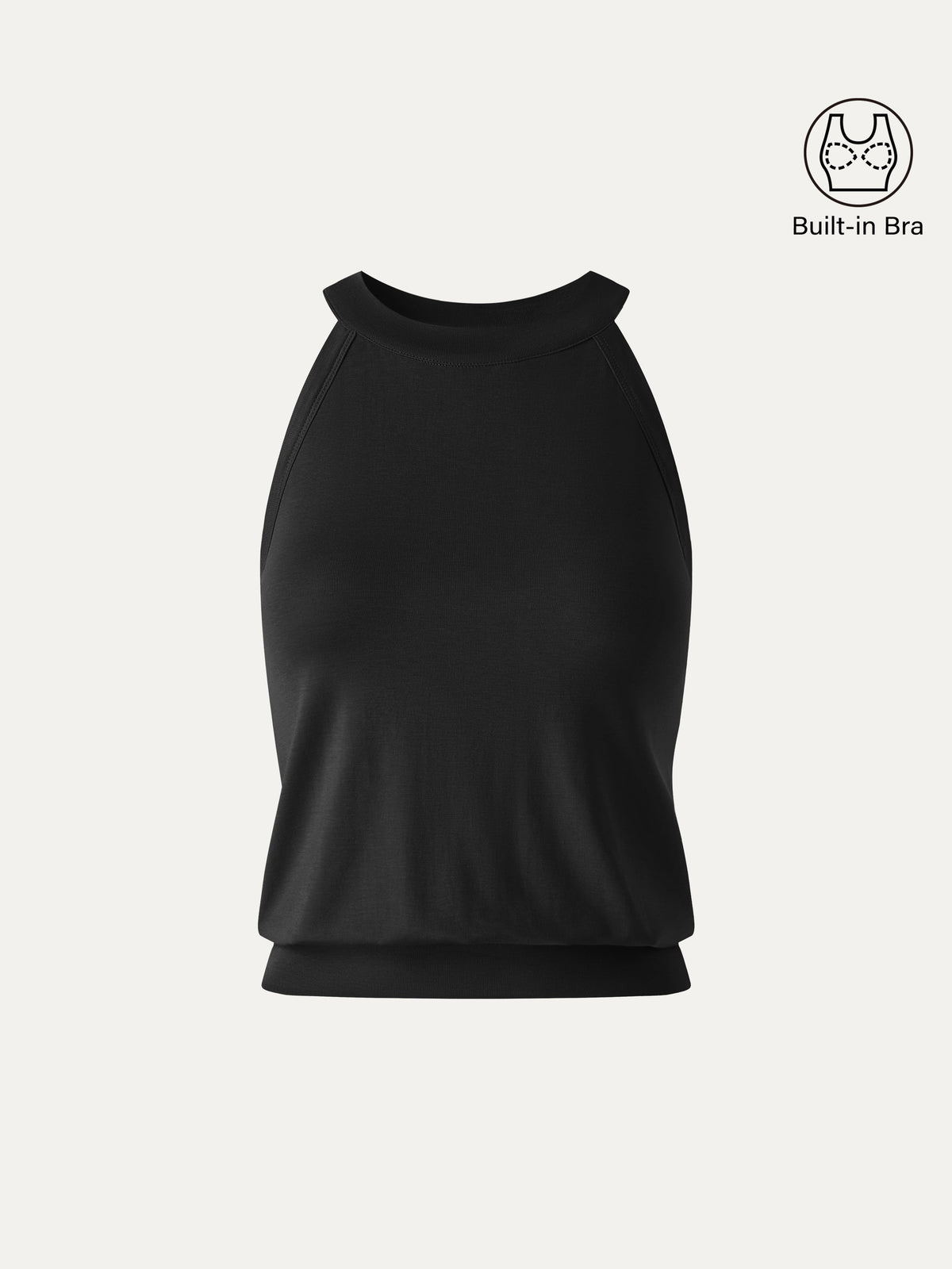 Halter Neck Banded Hem Built-In Bra Tank — original photo 8