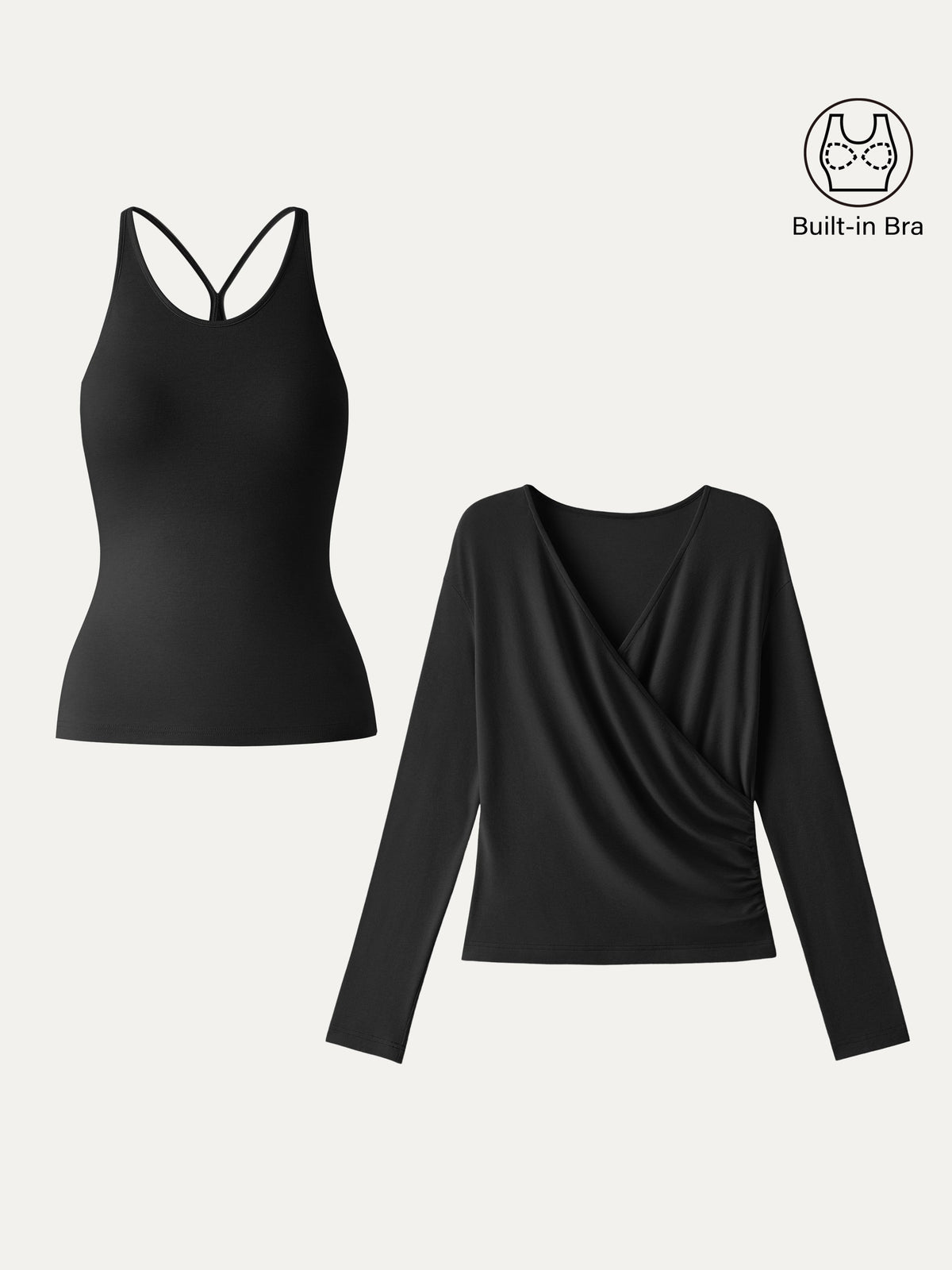LiteWarm Two-Piece Set Cami with Surplice Built-In Bra Top — original photo 11