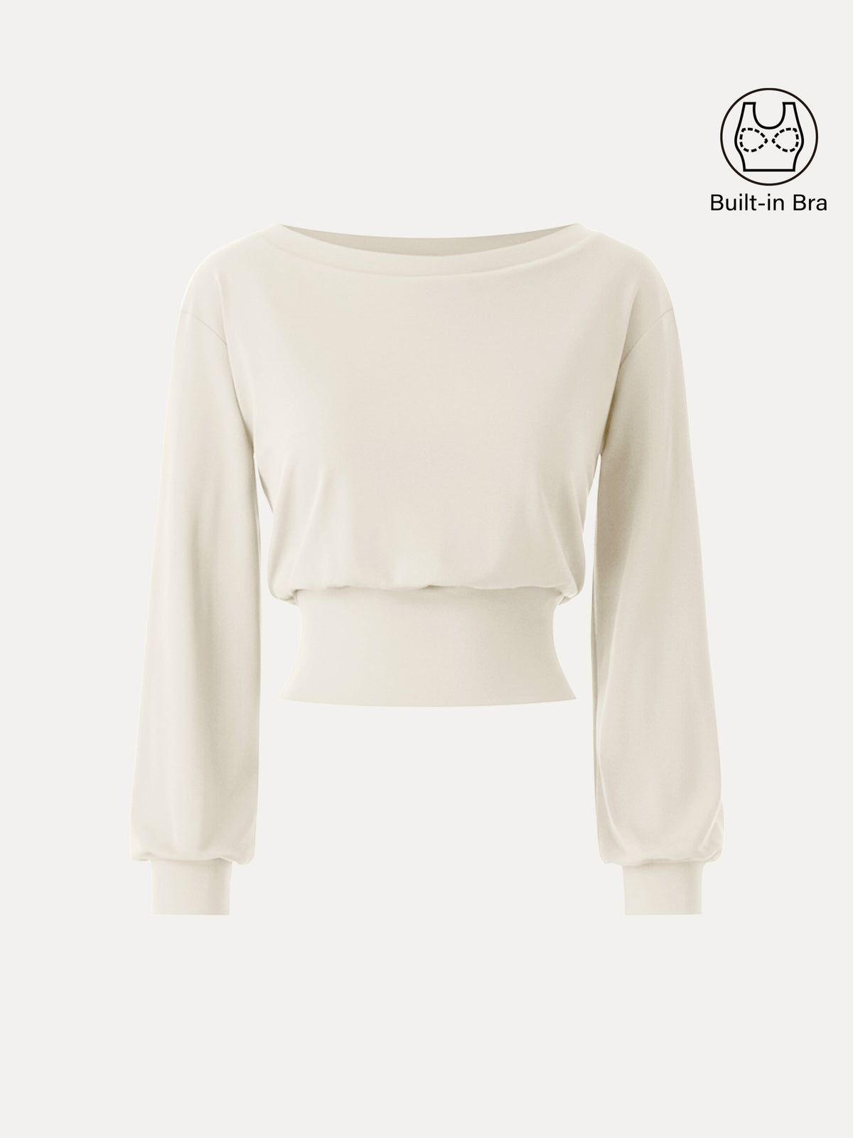 Non-Itchy Wool Blend Boatneck Built-In Bra Top — original photo 13