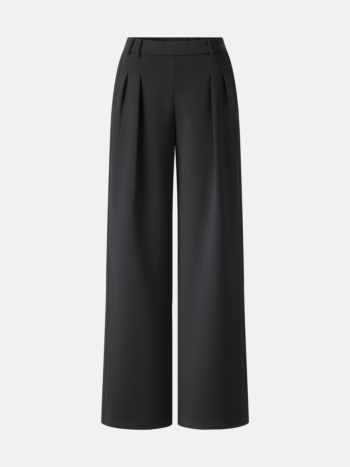 Lyocell Spacer Knit High-Rise Wide-Leg Tuck Pants with Pockets — original photo 13