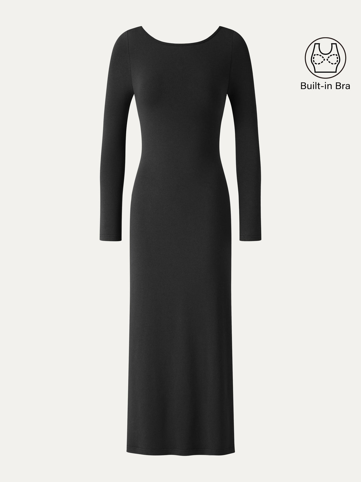 ProWarm Boatneck Open-Back Midi Built-In Bra Dress — original photo 8